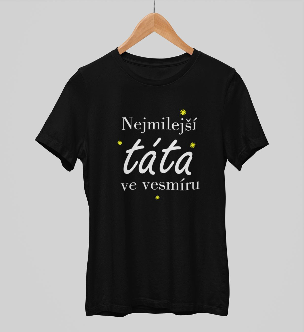 Černé UNISEX tričko "Nejmilejší táta ve vesmíru"