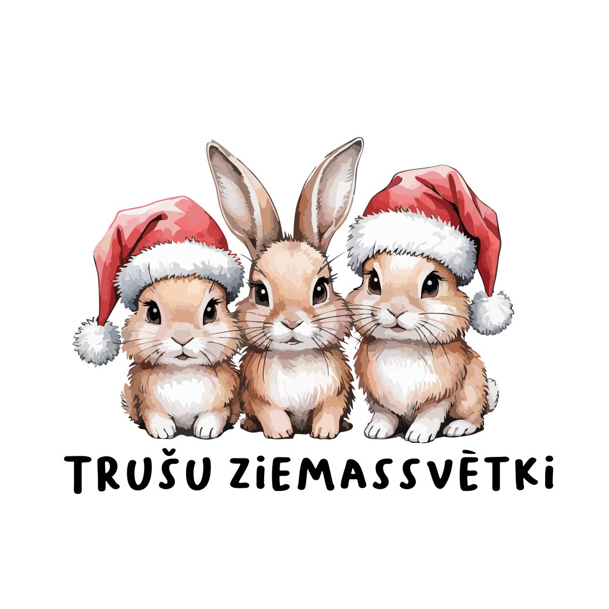 Balts UNISEX džemperis bez kapuces "Trušu Ziemassvētki"