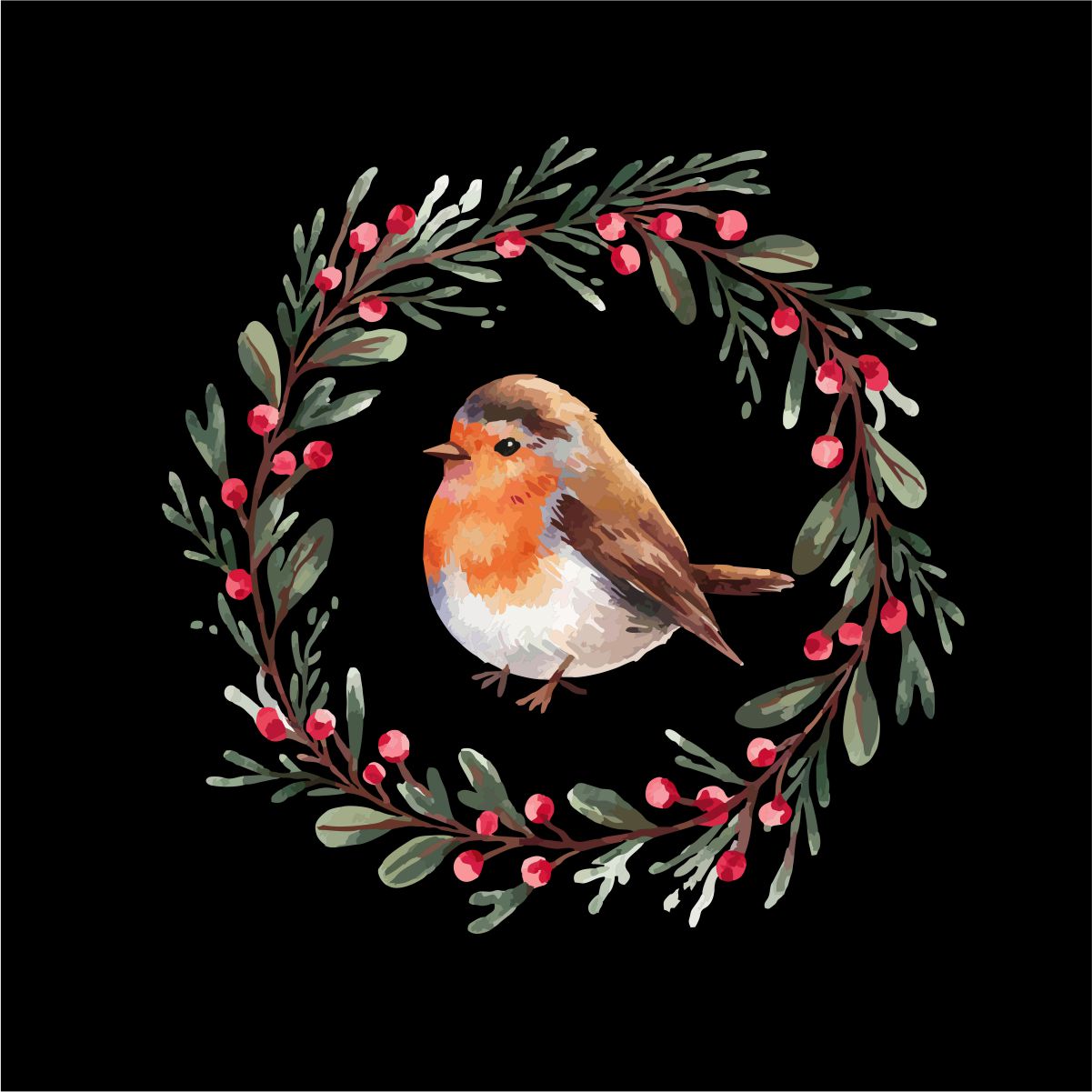 Must UNISEX pusaer ilma kapuutsita "Jõululinnuke"