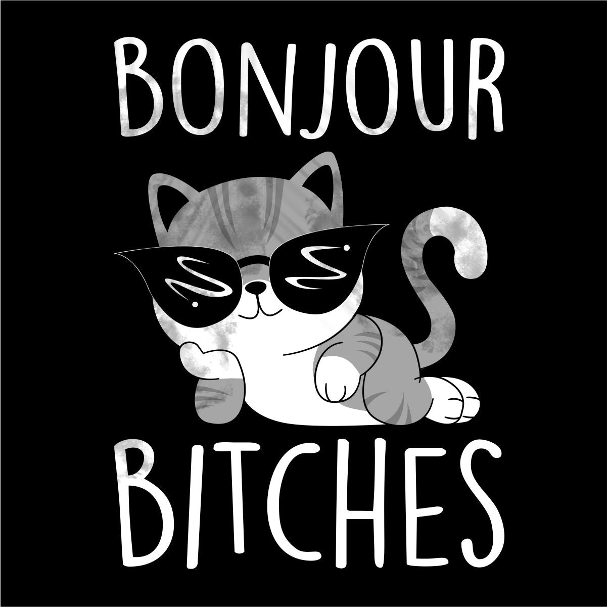 Mustad UNISEX T-särgid "Bonjour bitches"