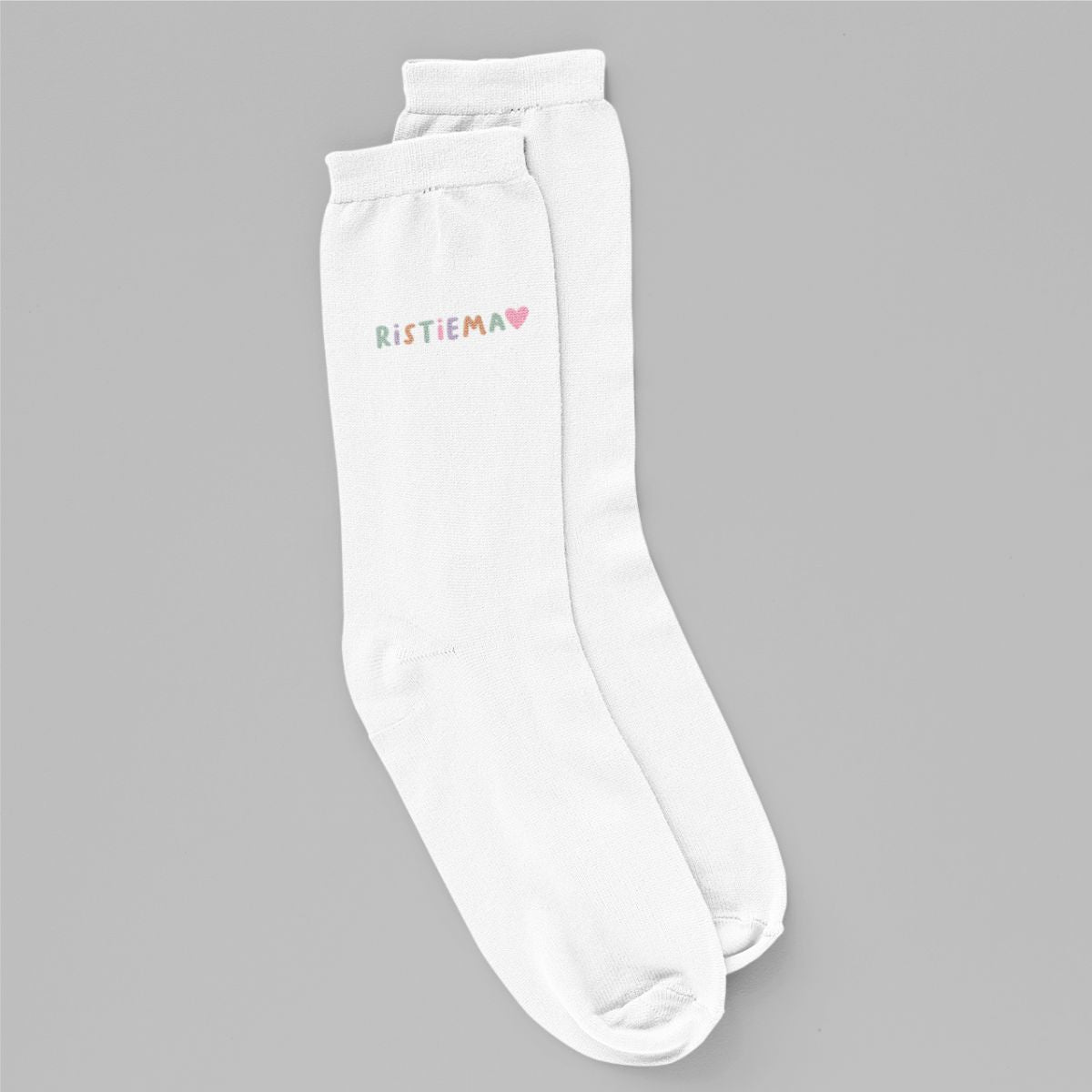 Valged sokid "Värviline ristiema"