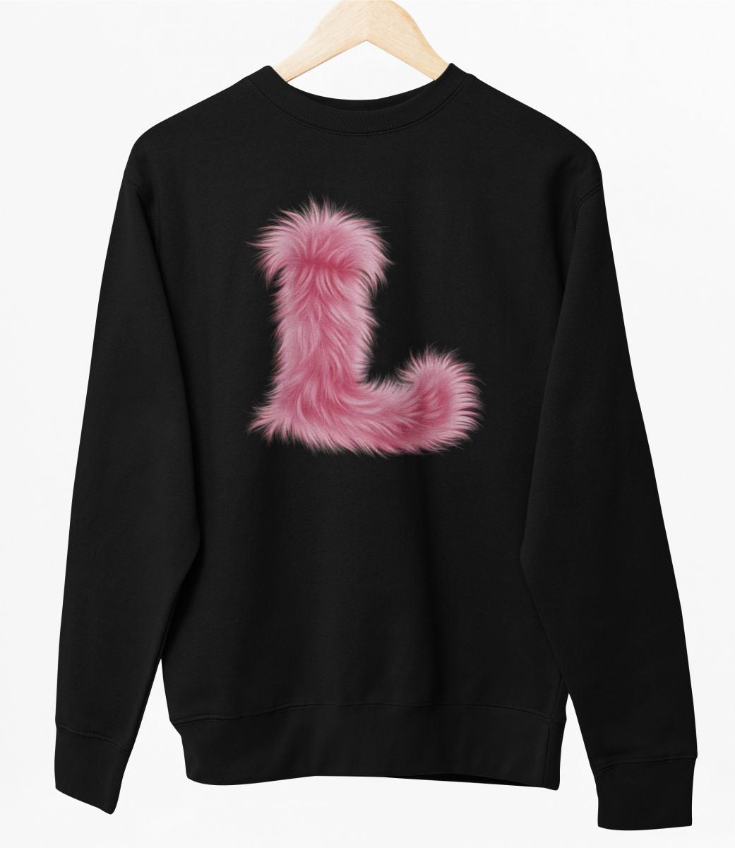 Schwarzer UNISEX Pullover "L Buchstabe"