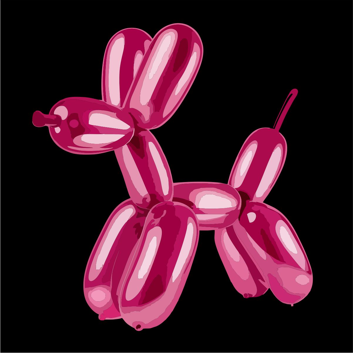 Čierne UNISEX tričko „Nafúknutý pes“