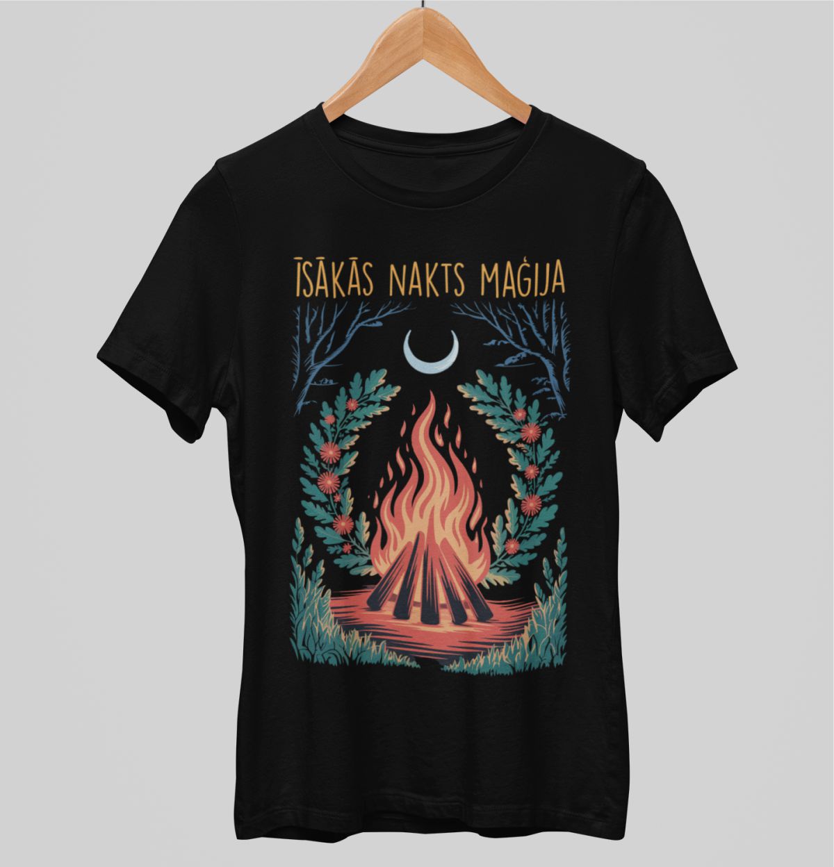 Melni unisex krekli "Īsākās nakts maģija"