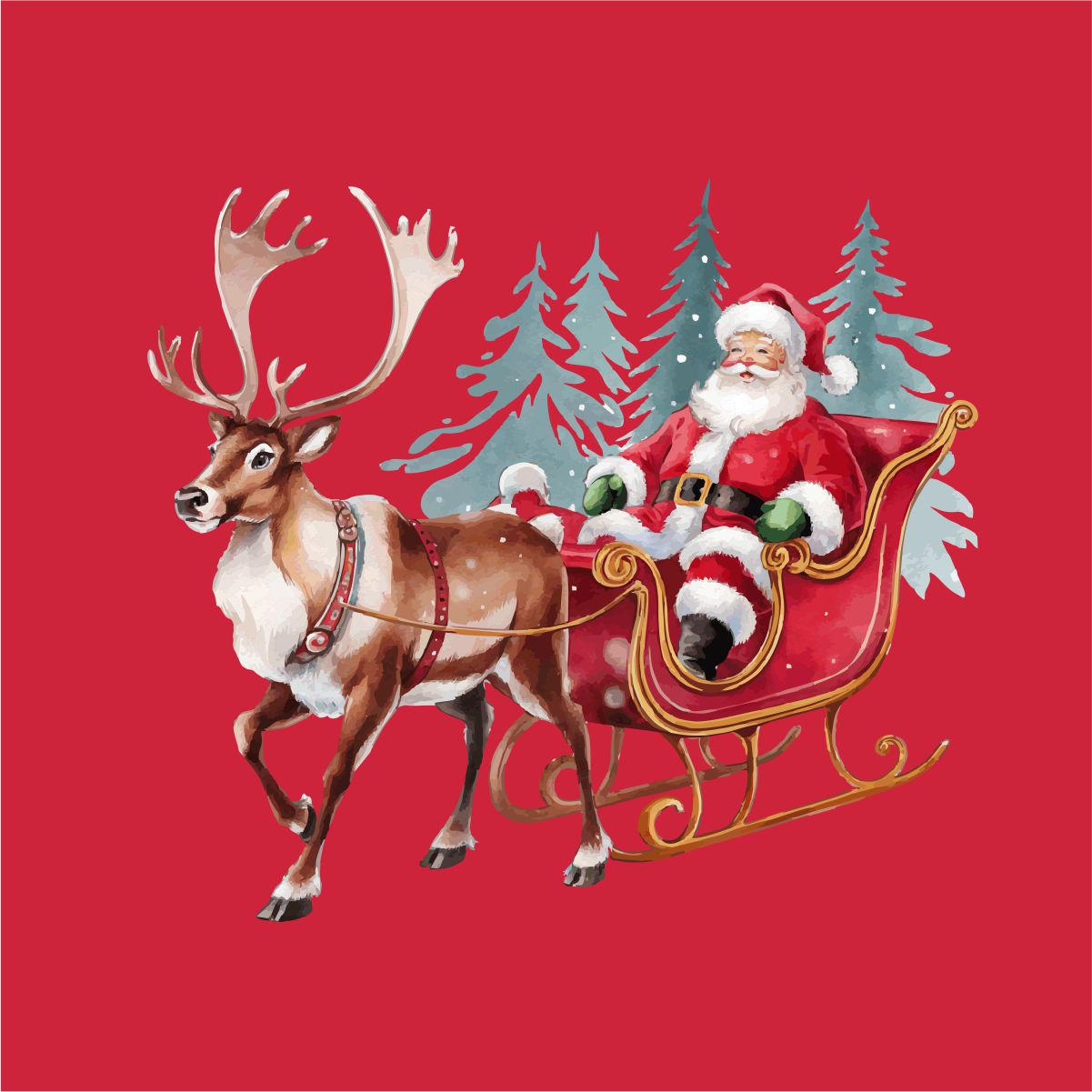 Punane UNISEX pusaer ilma kapuutsita "Jõulumuinasjutt"