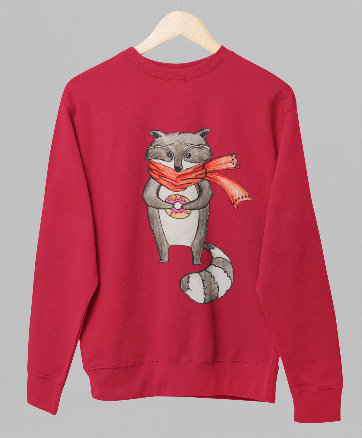 Sarkans UNISEX džemperis bez kapuces "āpsis"