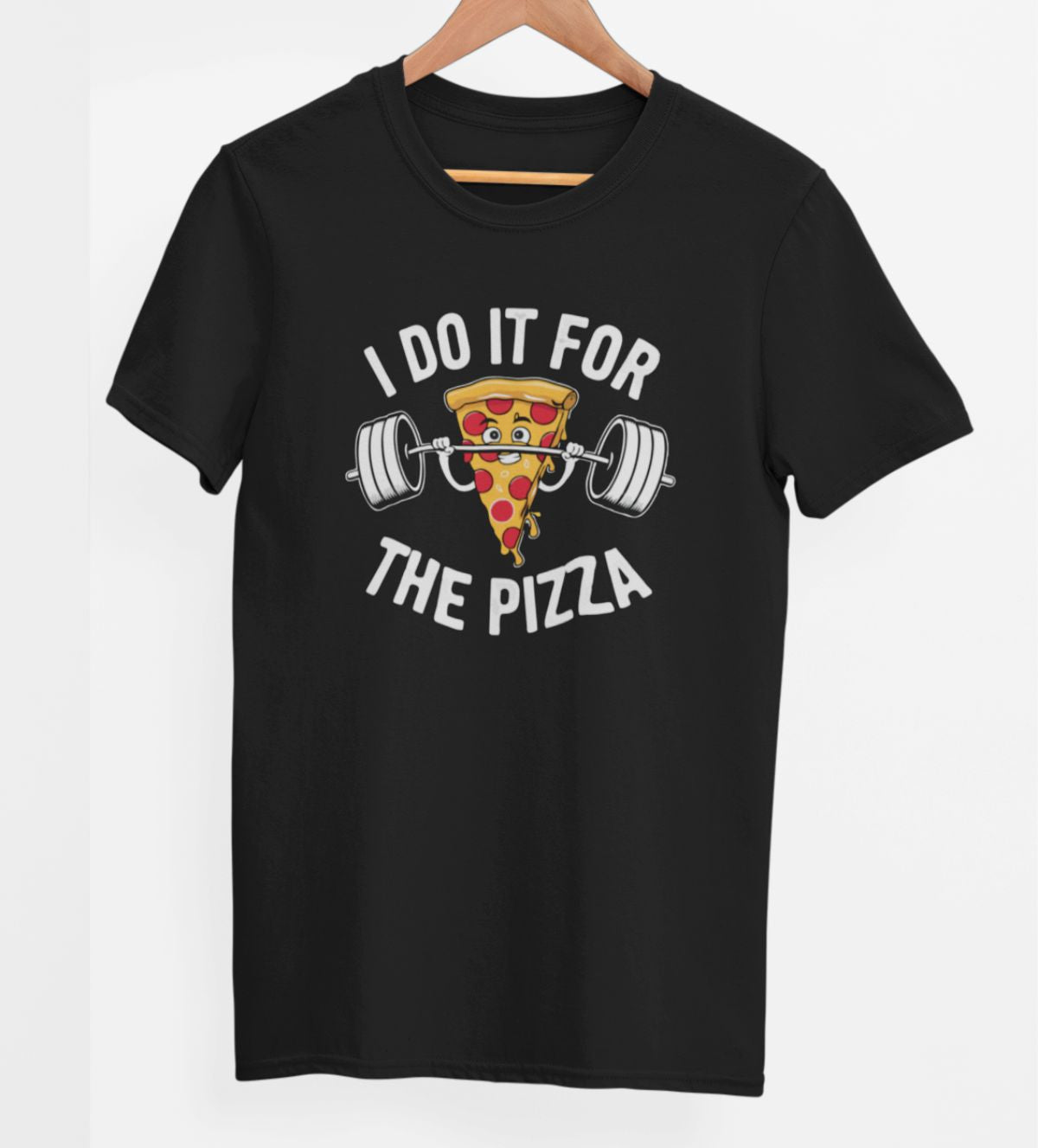 Schwarzes UNISEX T-Shirt "Do it for pizza"
