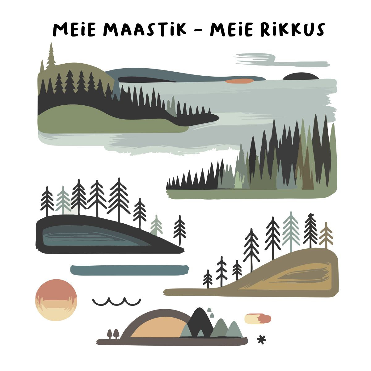 Valged UNISEX T-särgid "Meie maastik - meie rikkus"