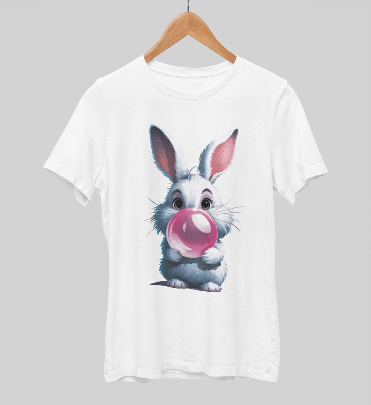 Białe koszulki UNISEX Zajączek