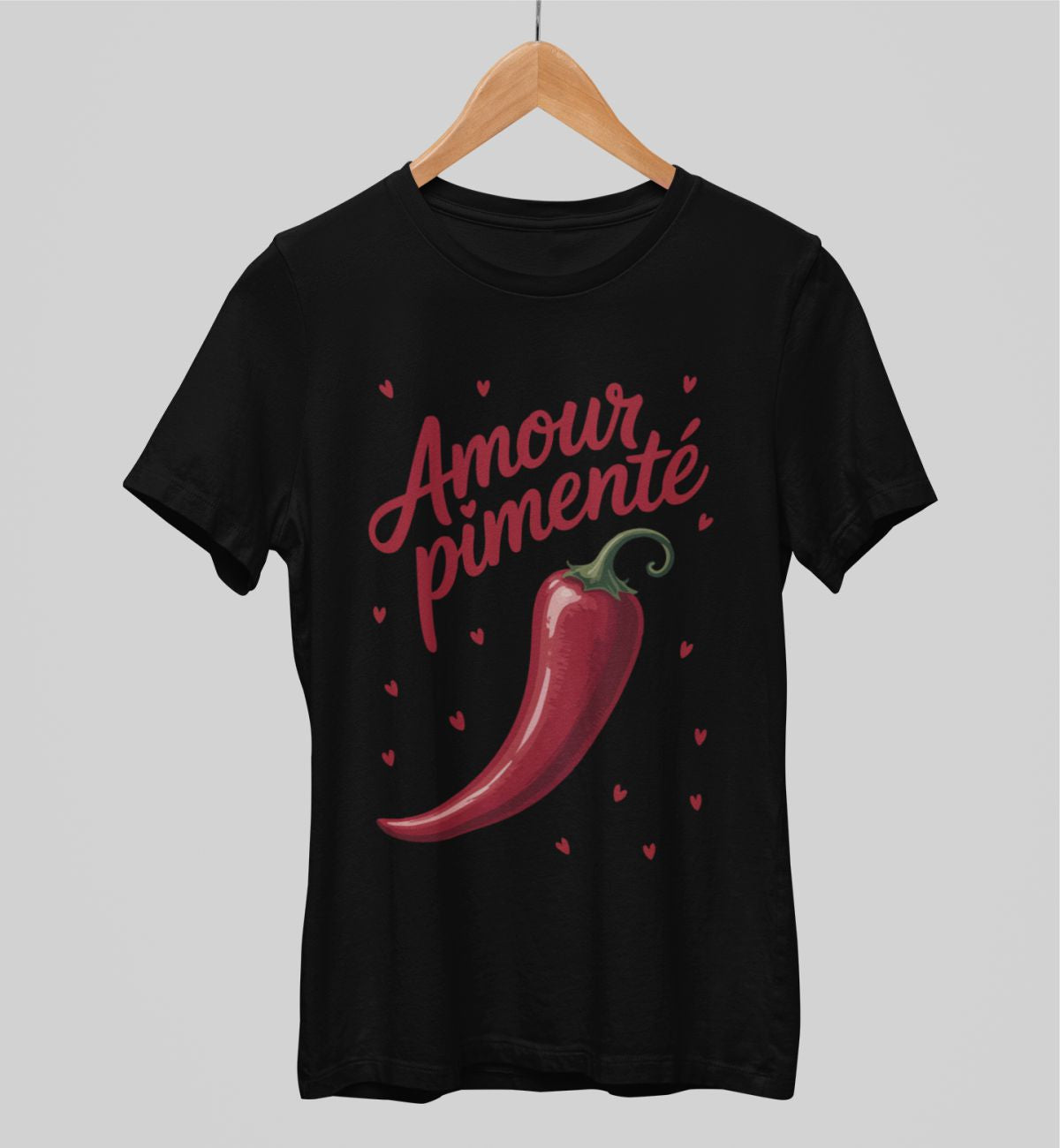 Čierne UNISEX tričko „Spicy Love“