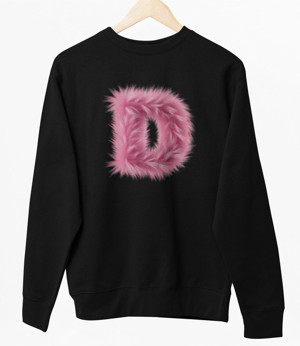 Schwarzer UNISEX Pullover "D Buchstabe"