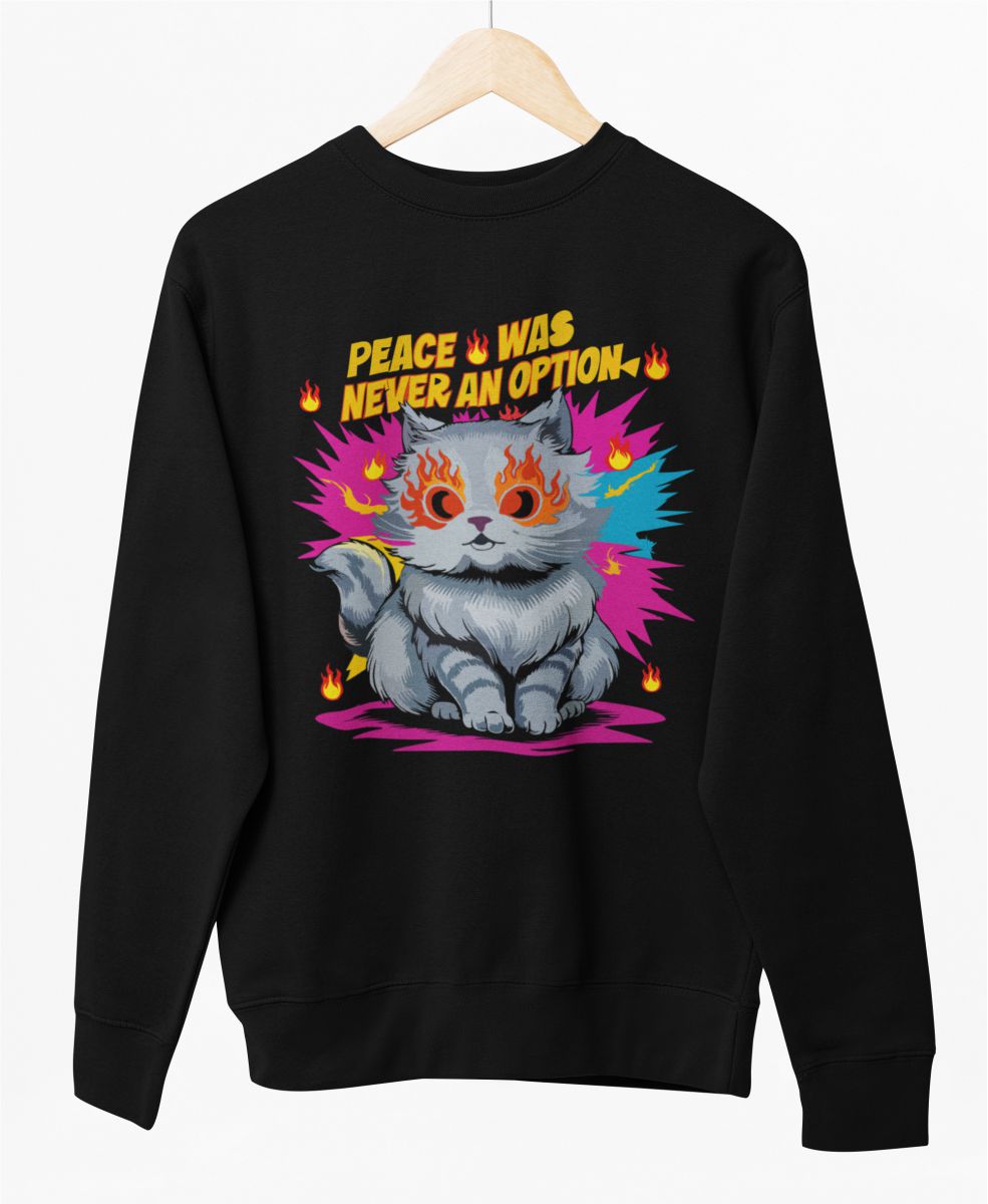 Svart UNISEX sweatshirt ”Peace was never an option”