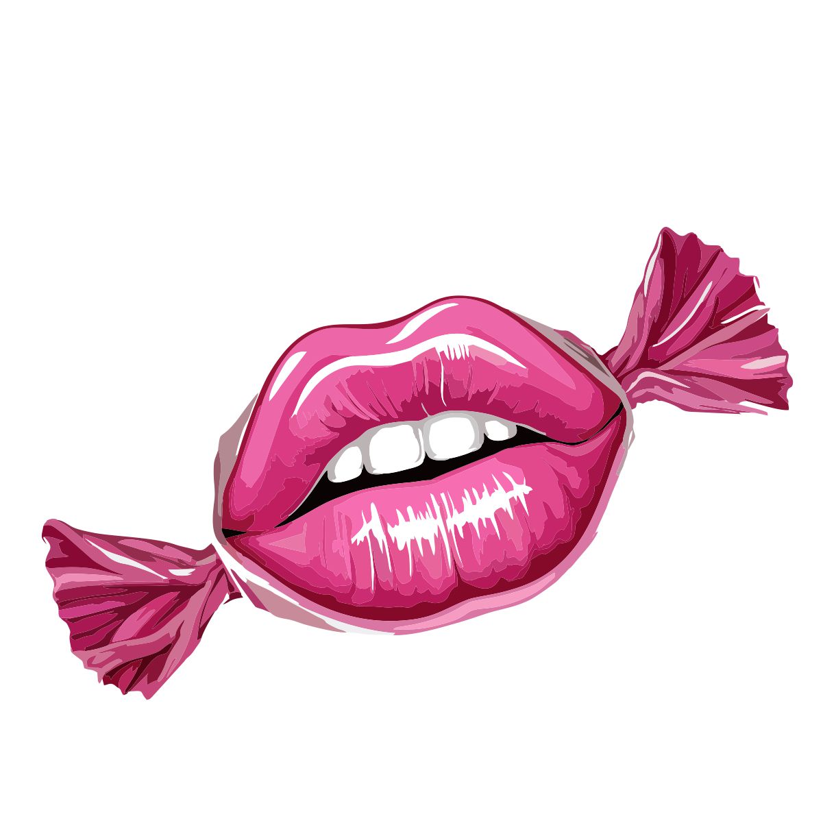 Vit UNISEX T-shirt “Kuss wie Bonbon”