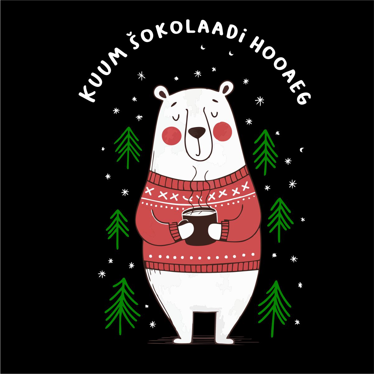 Must UNISEX pusaer ilma kapuutsita "Kuum šokolaadi hooaeg"