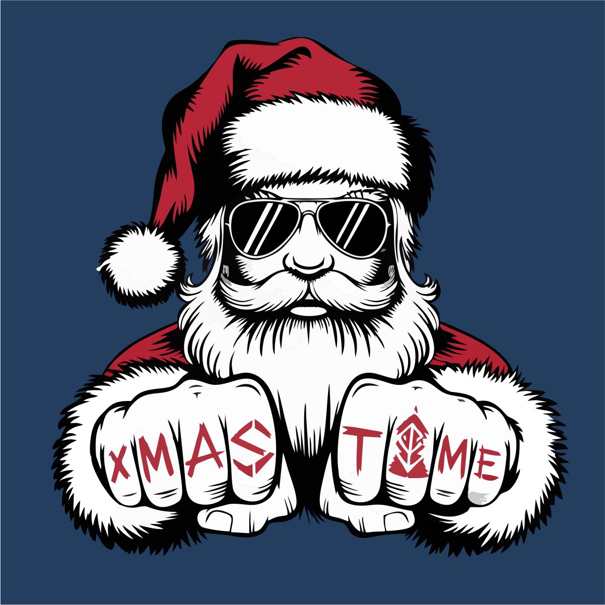 Sinine UNISEX pusaer ilma kapuutsita "Lahe jõuluvana"