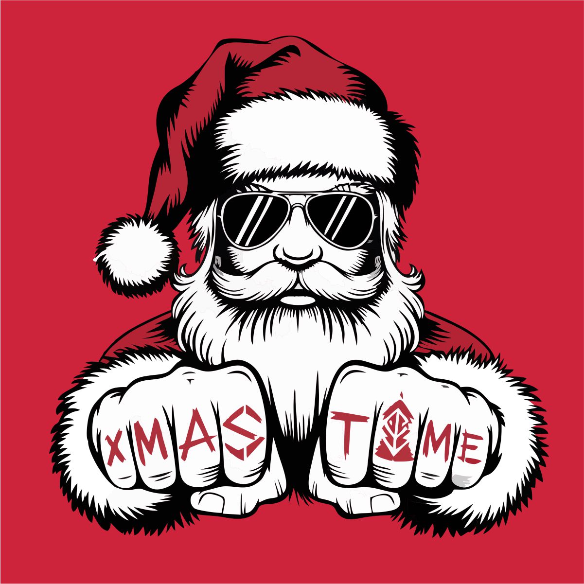 Punane UNISEX pusaer ilma kapuutsita "Lahe jõuluvana"