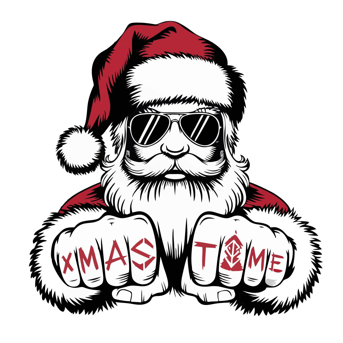 Valge UNISEX pusaer ilma kapuutsita "Lahe jõuluvana"