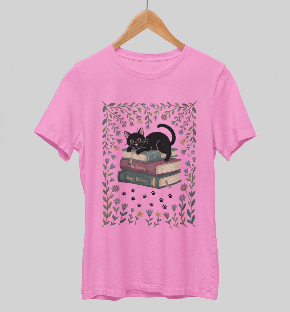 Rosa UNISEX T-Shirts Cats and Books