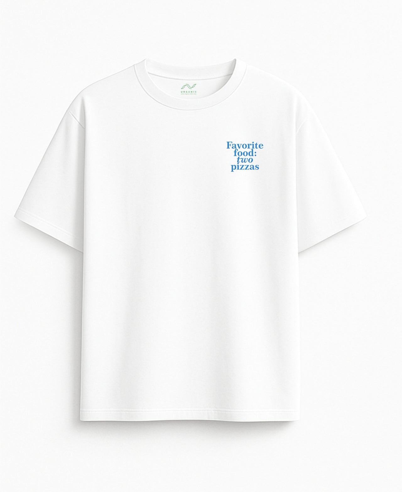 Oversized white T-shirt "Favorite food"