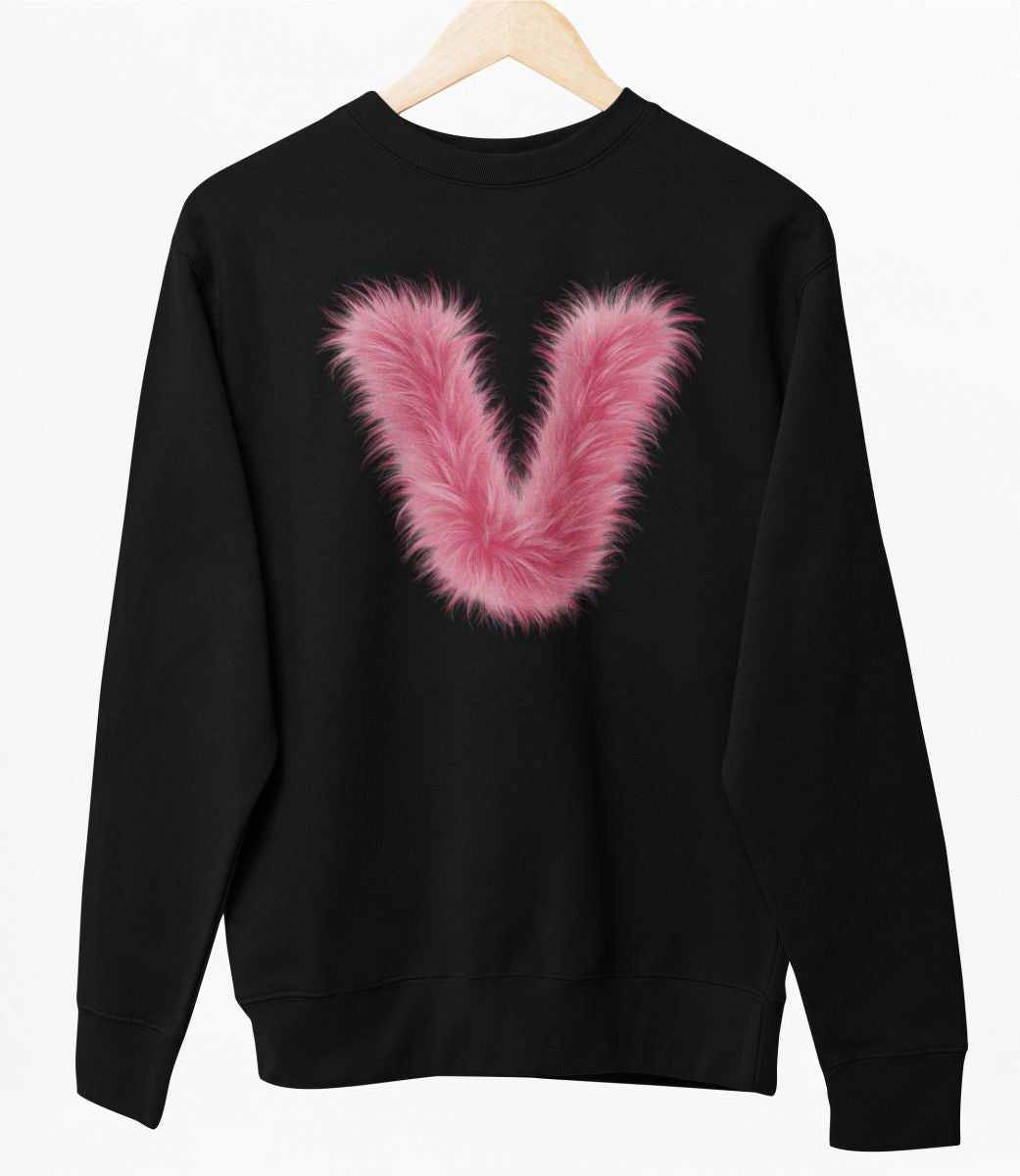 Schwarzer UNISEX Pullover "V Buchstabe"