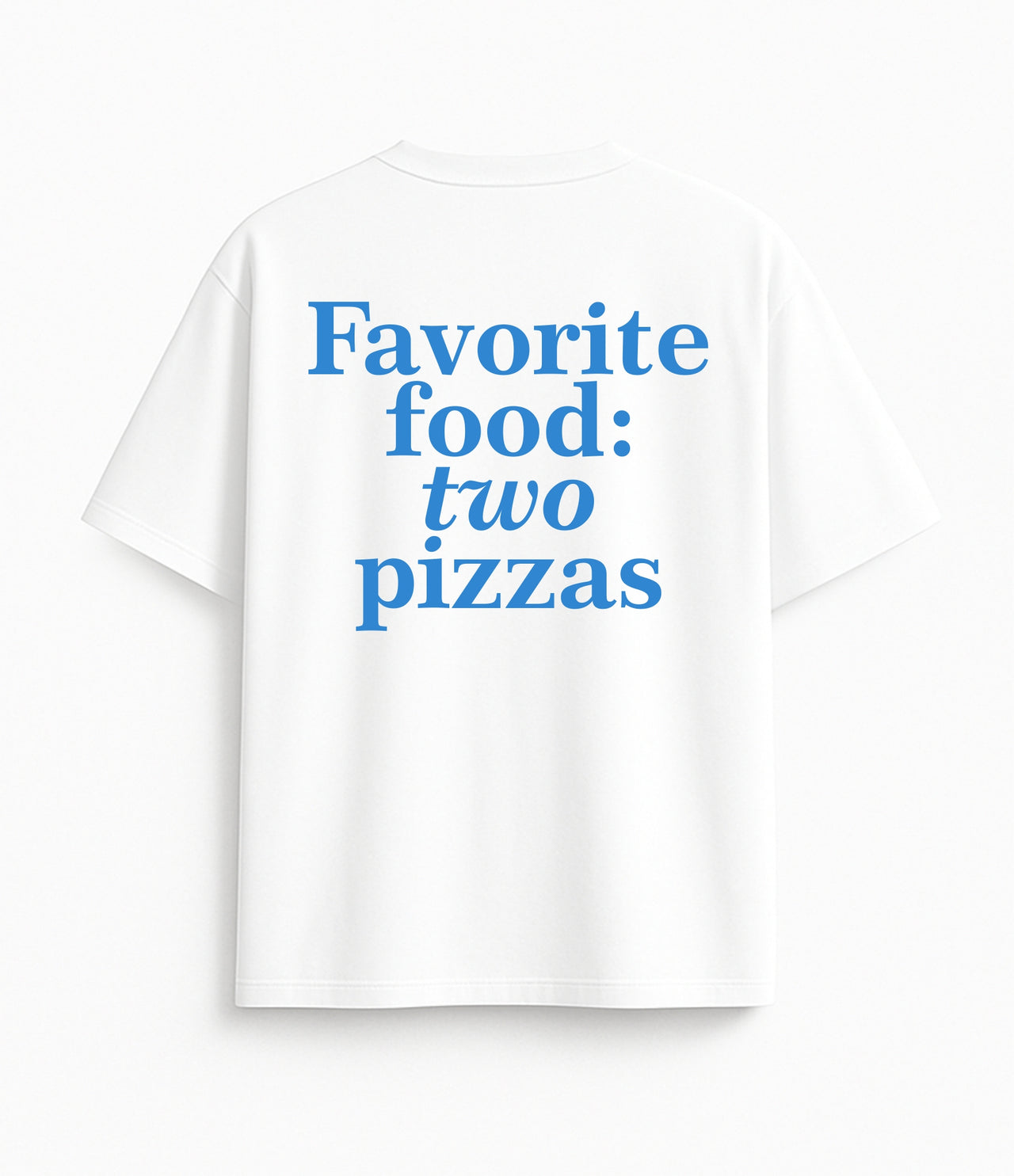 Oversized white T-shirt "Favorite food"