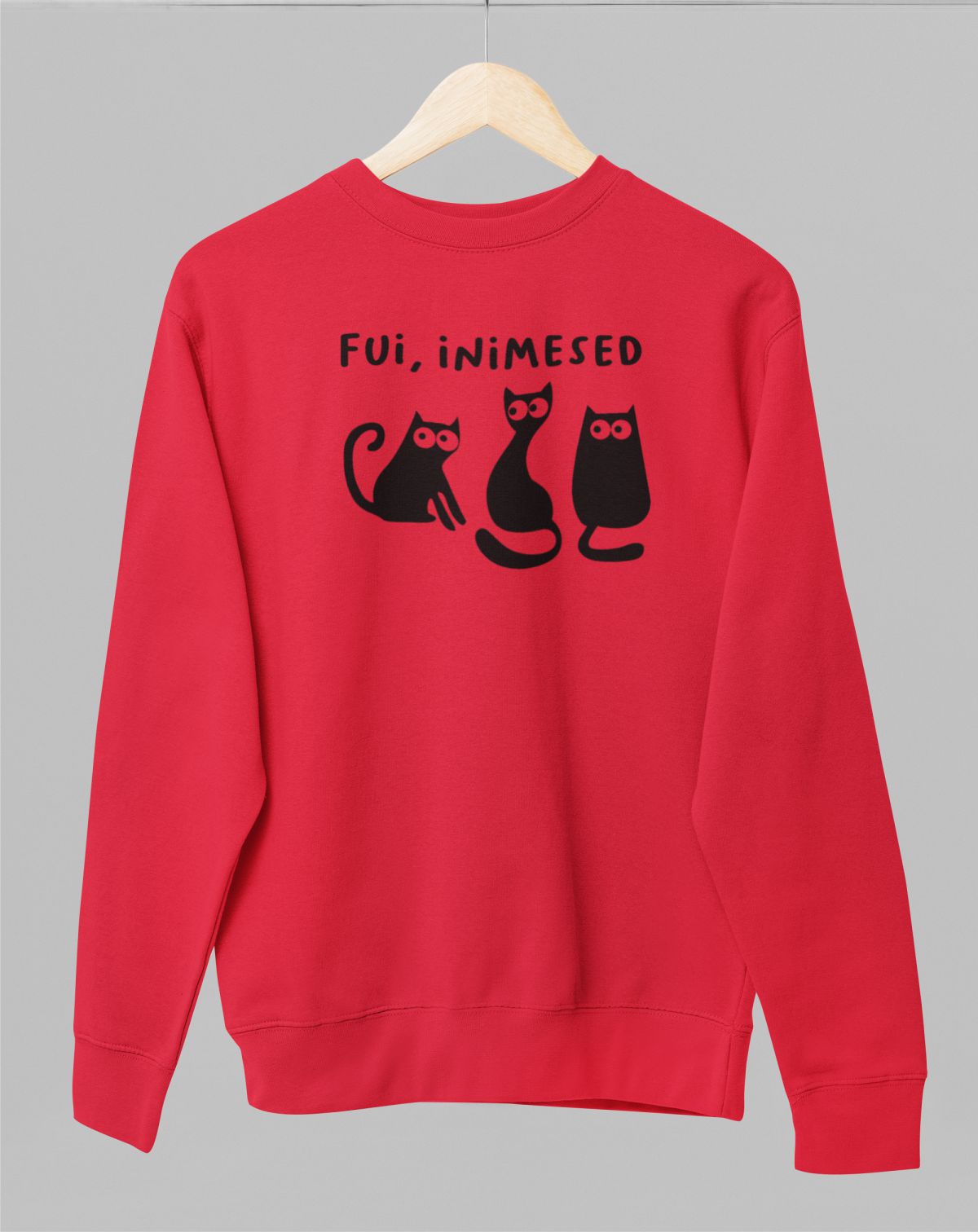 Punane UNISEX dressipluus ilma kapuutsita "Fui, inimesed"