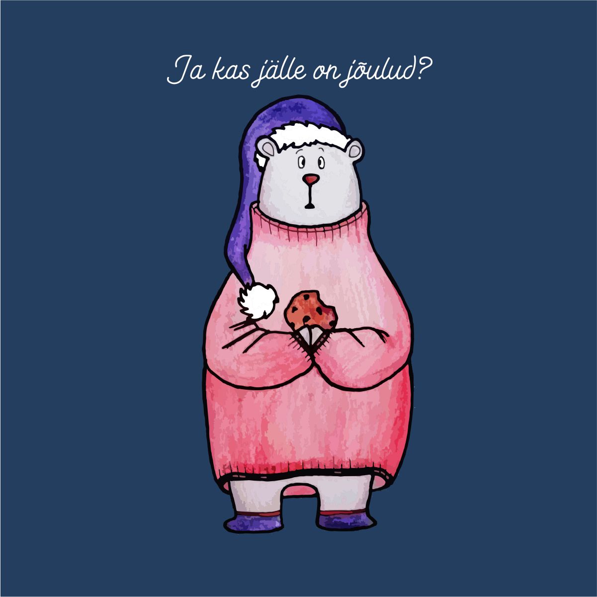 Sinine UNISEX pusaer ilma kapuutsita "Ja kas jalle"