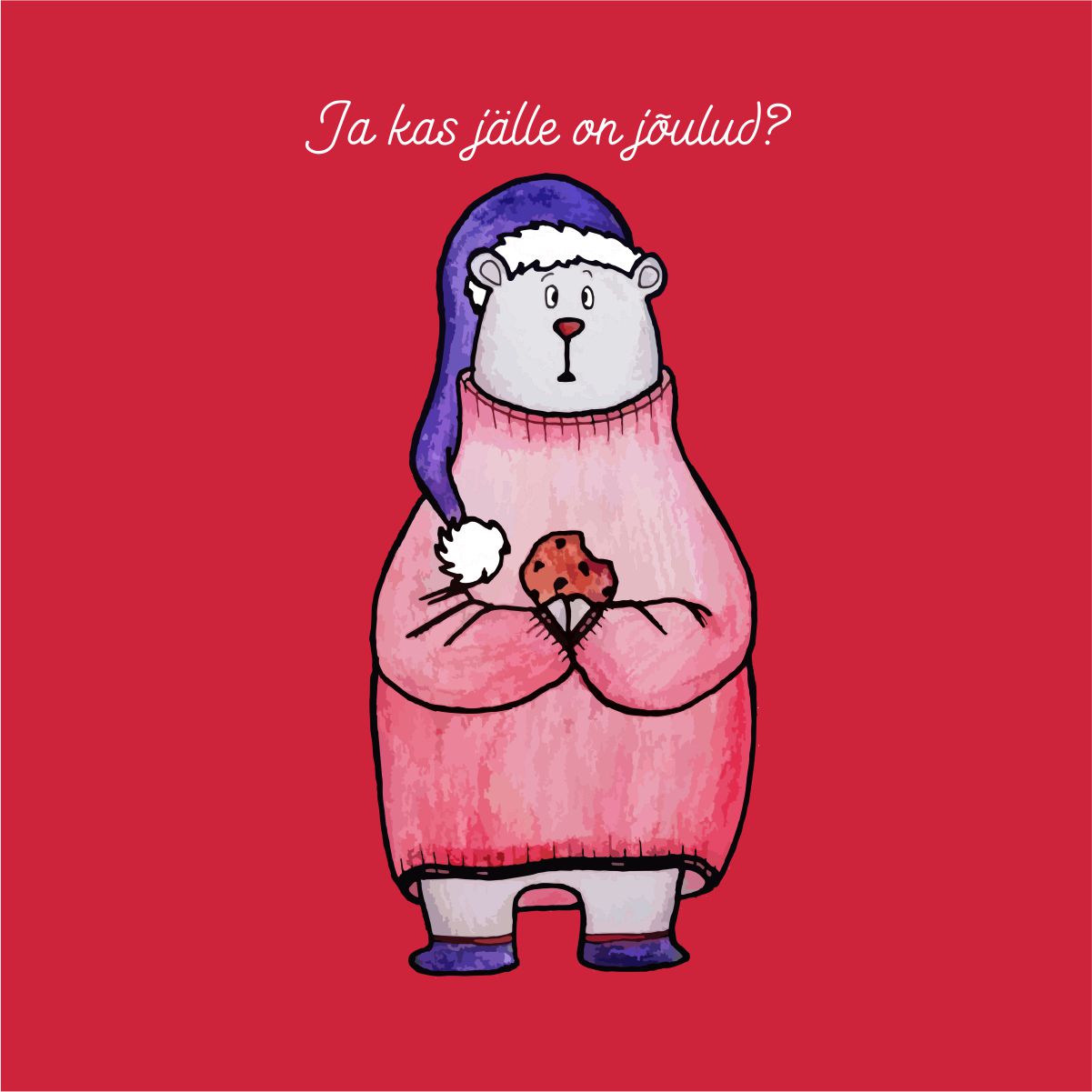 Punane UNISEX pusaer ilma kapuutsita "Ja kas jalle"