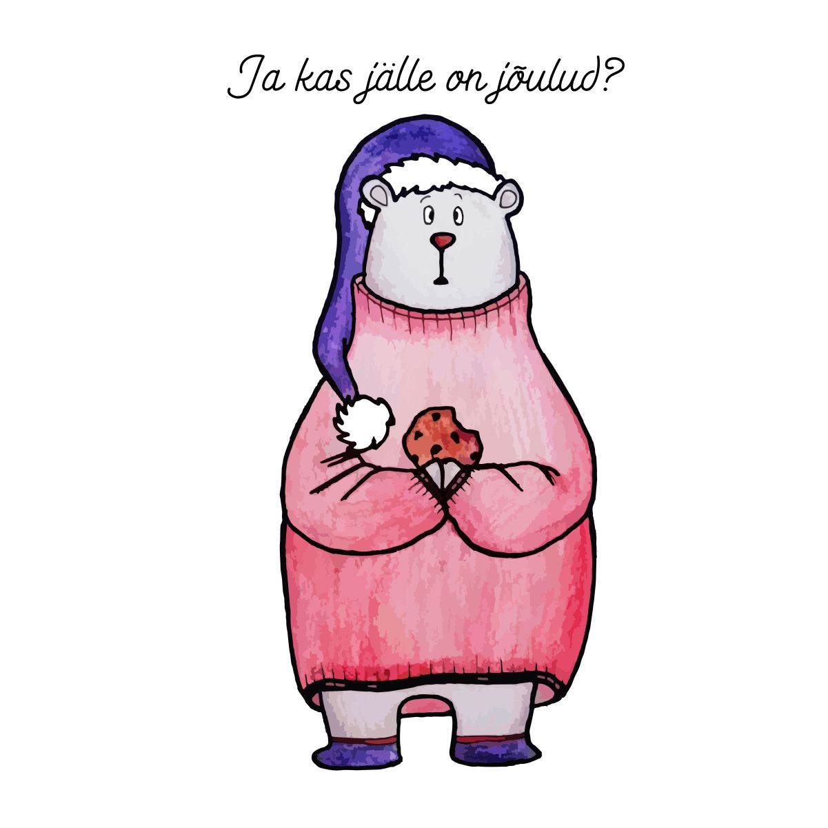 Valge UNISEX pusaer ilma kapuutsita "Ja kas jalle"