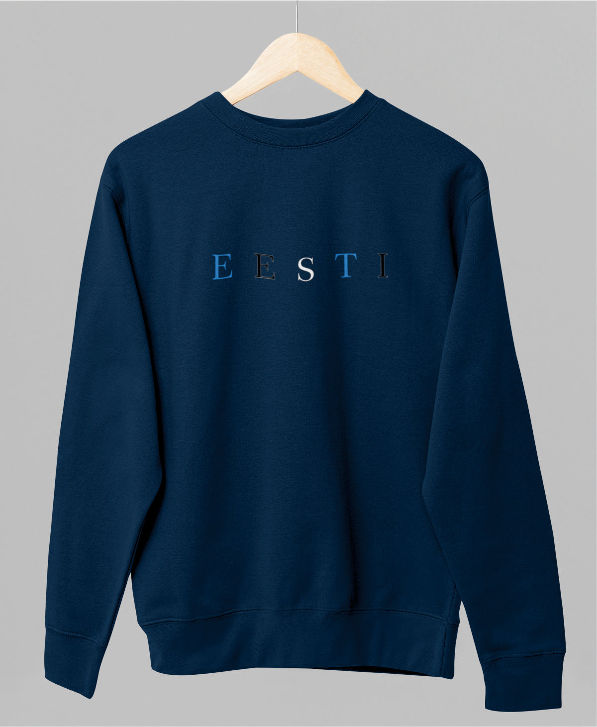 Sinine UNISEX dressipluus ilma kapuutsita "Värviline Eesti"