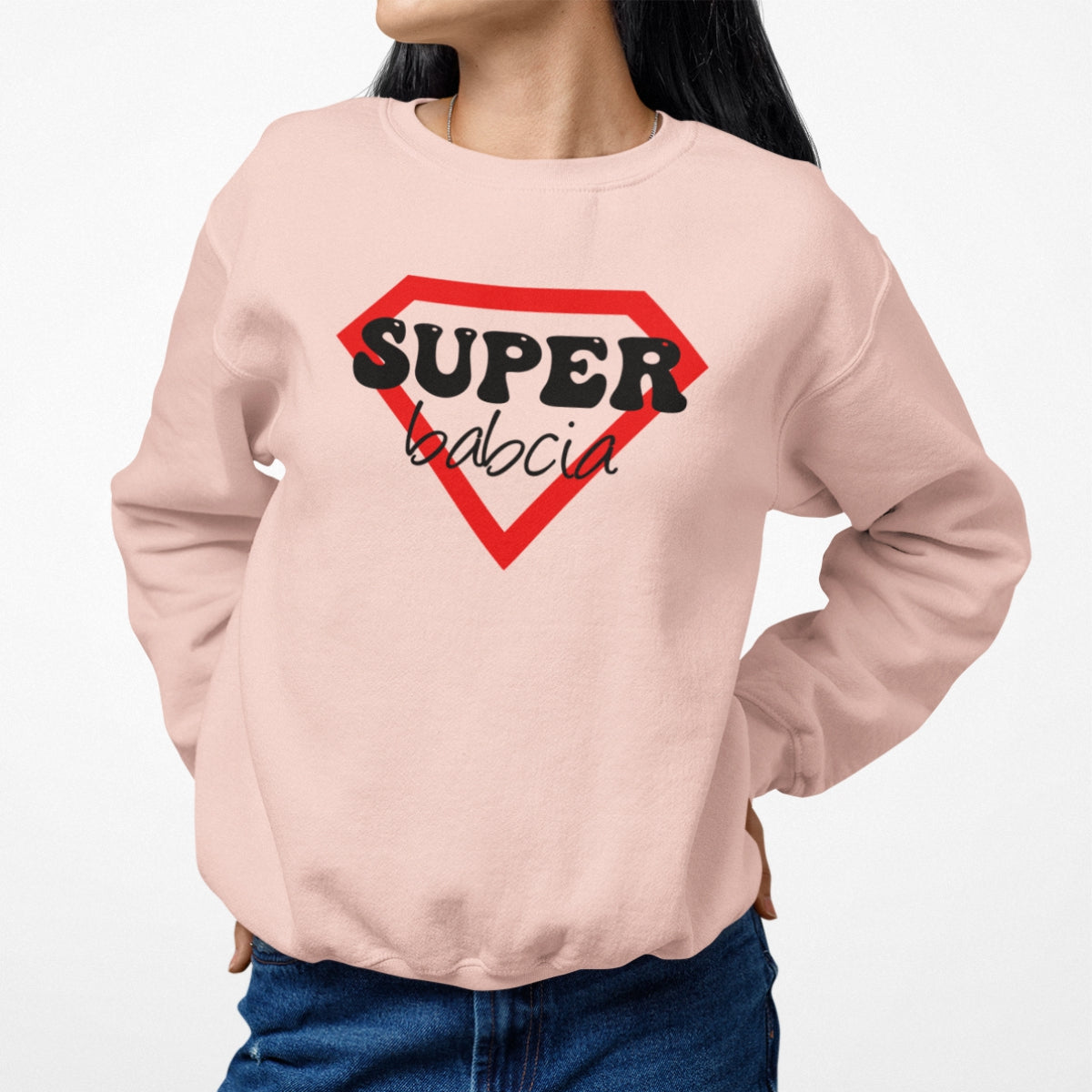 Bluza różowa UNISEX Super babcia. Ostatnia sztuka (rozmiar L)
