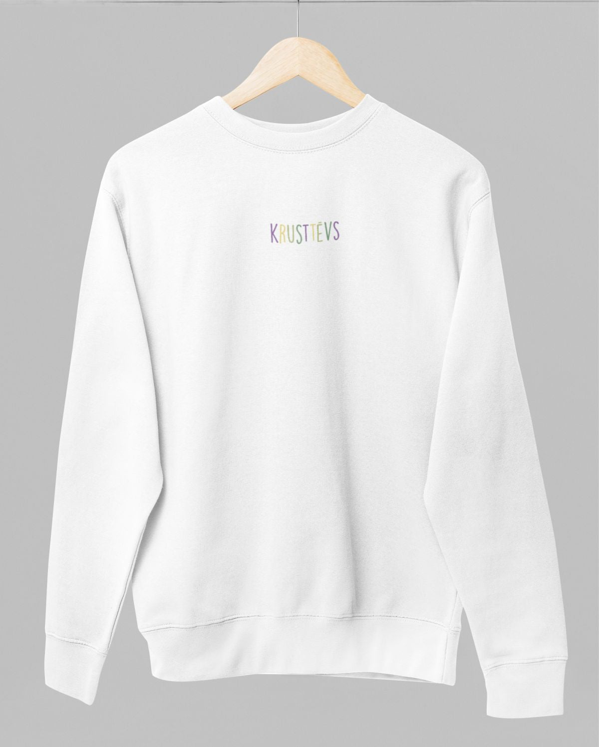 Balts UNISEX džemperis bez kapuces "Krusttēvs"