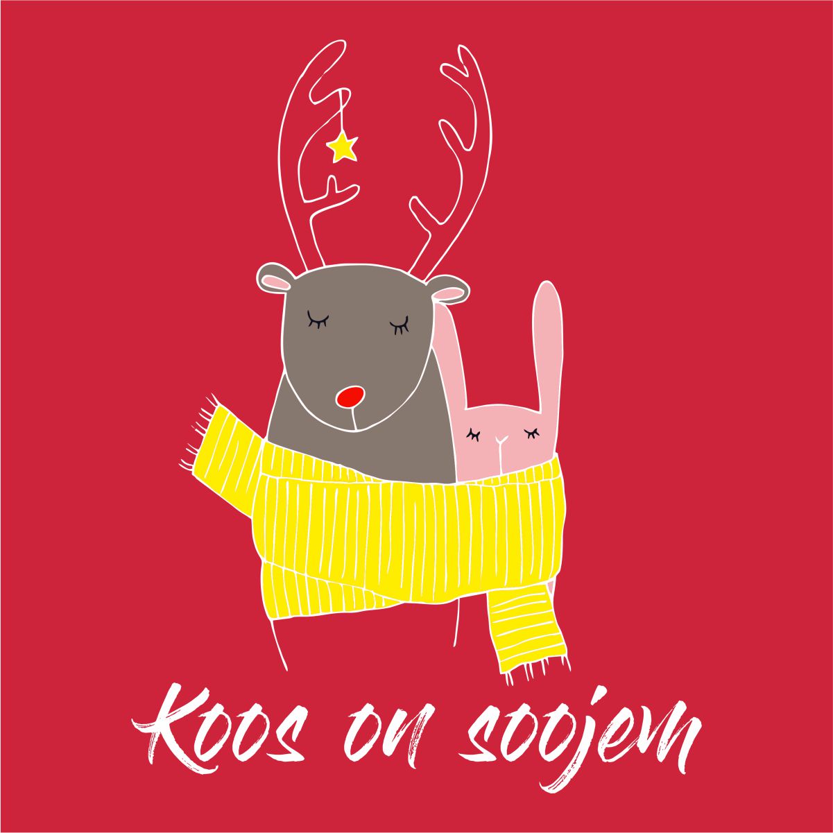 Punane UNISEX pusaer ilma kapuutsita "Koos ou soojem"