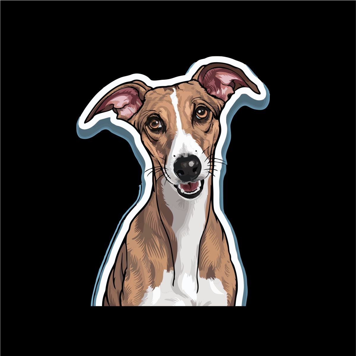 Czarna UNISEX koszulka "Whippet"