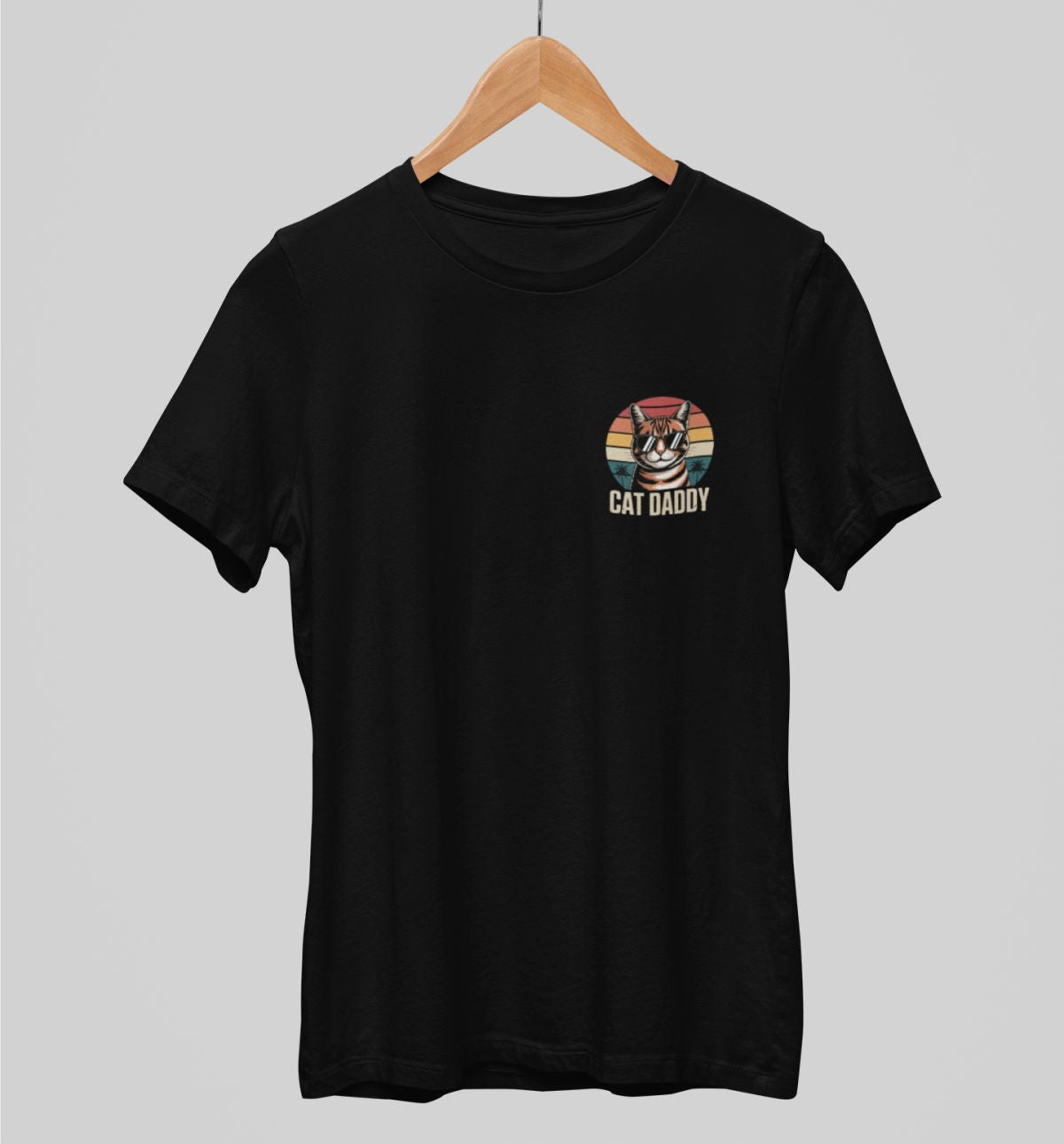 Czarna UNISEX koszulka Cat daddy