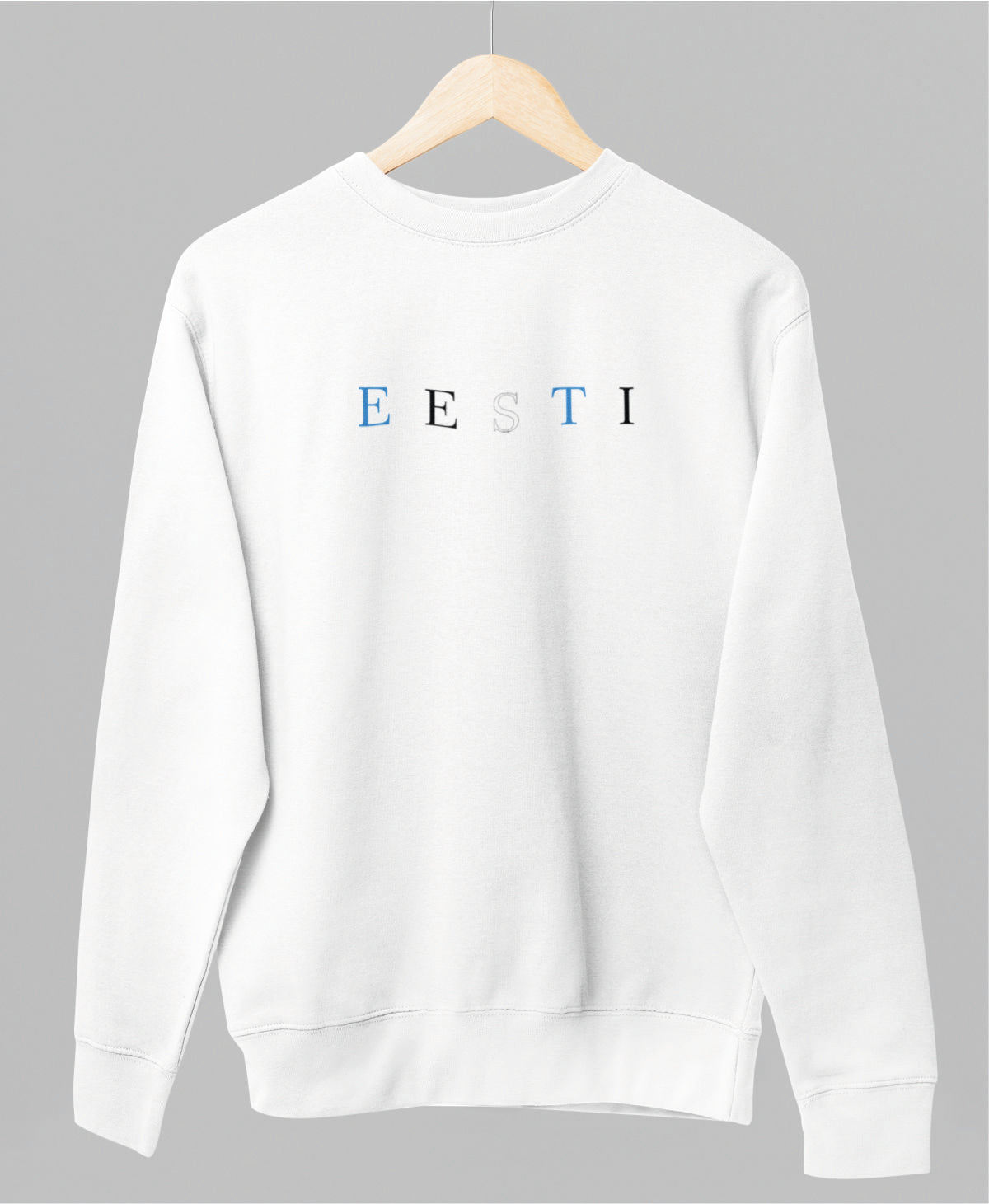 Valge UNISEX dressipluus ilma kapuutsita "Värviline Eesti"