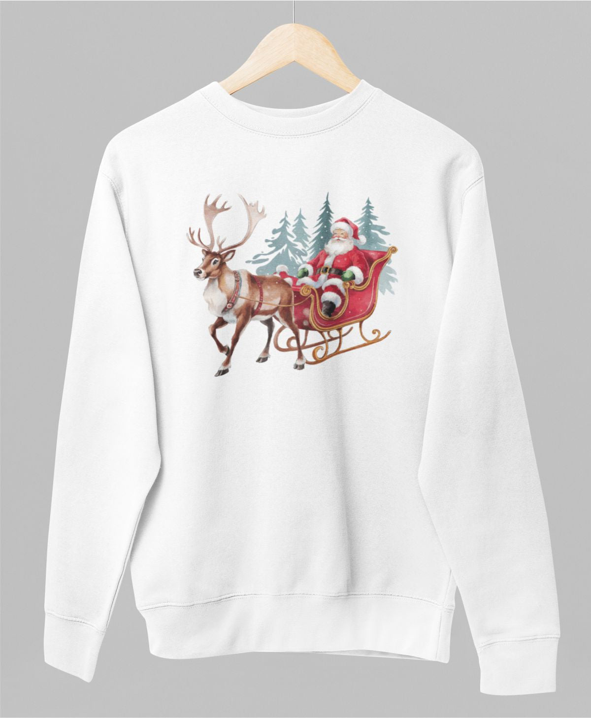 Valge UNISEX pusaer ilma kapuutsita "Jõulumuinasjutt"