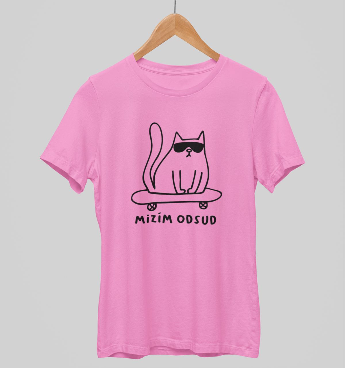 Růžové unisex tričko "Mizím odsud"