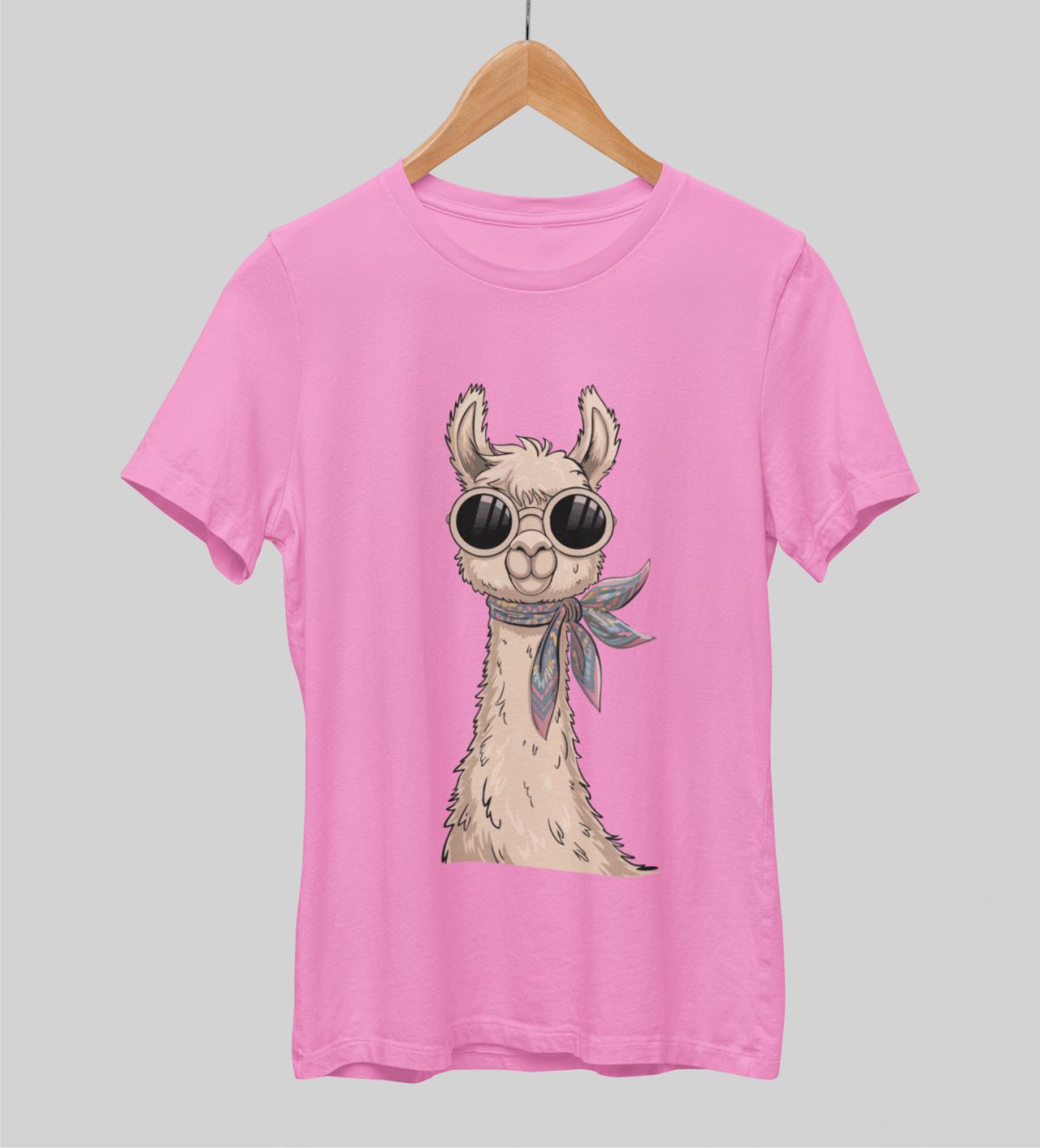 Růžové unisex tričko "Stylová alpaka"