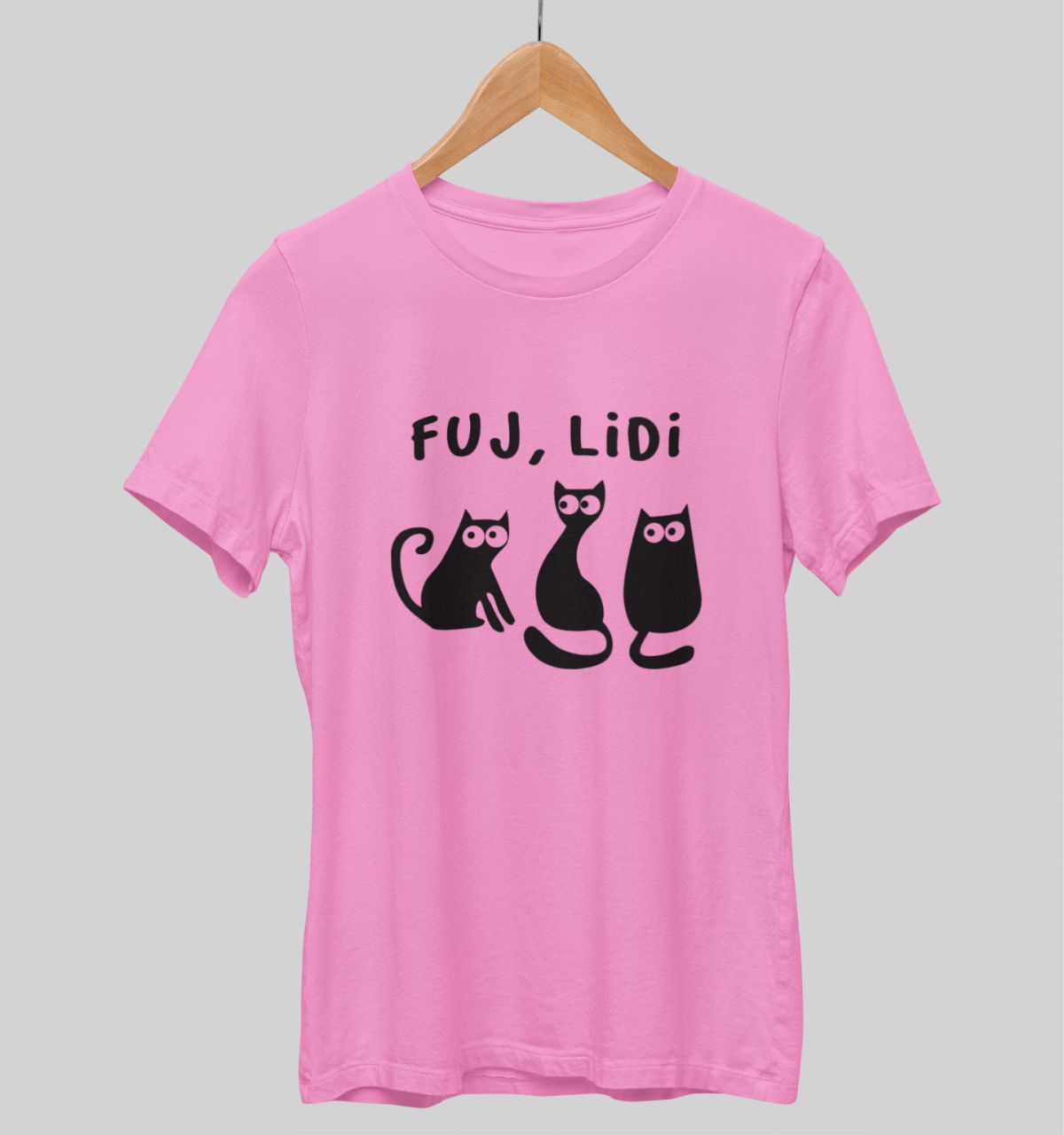 Růžové unisex tričko "Fuj, lidi"