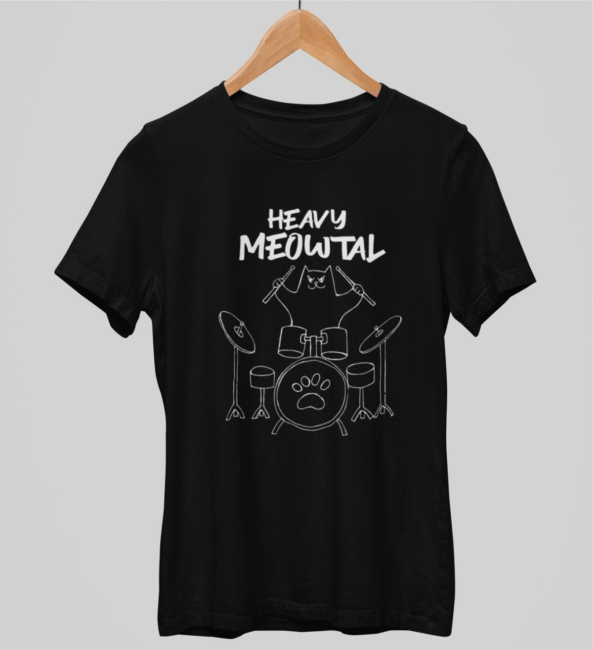 Svart UNISEX T-shirt Heavy Meowtal