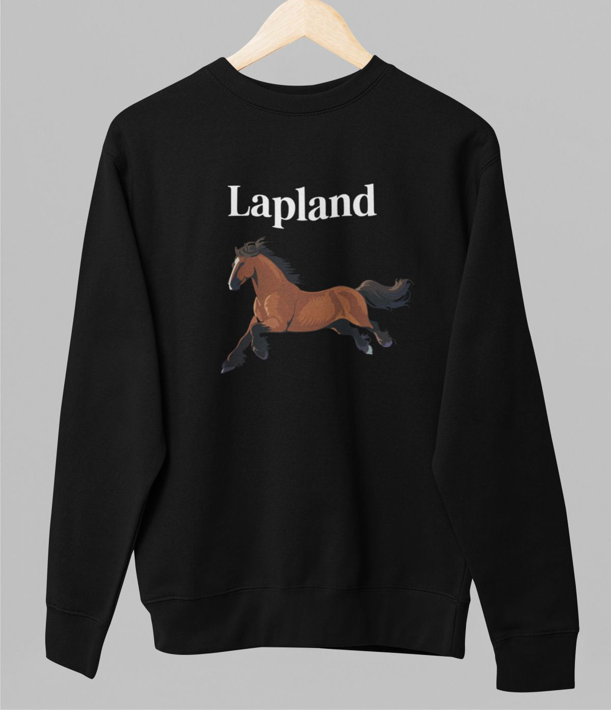 Musta unisex collegepaita "Lapland"