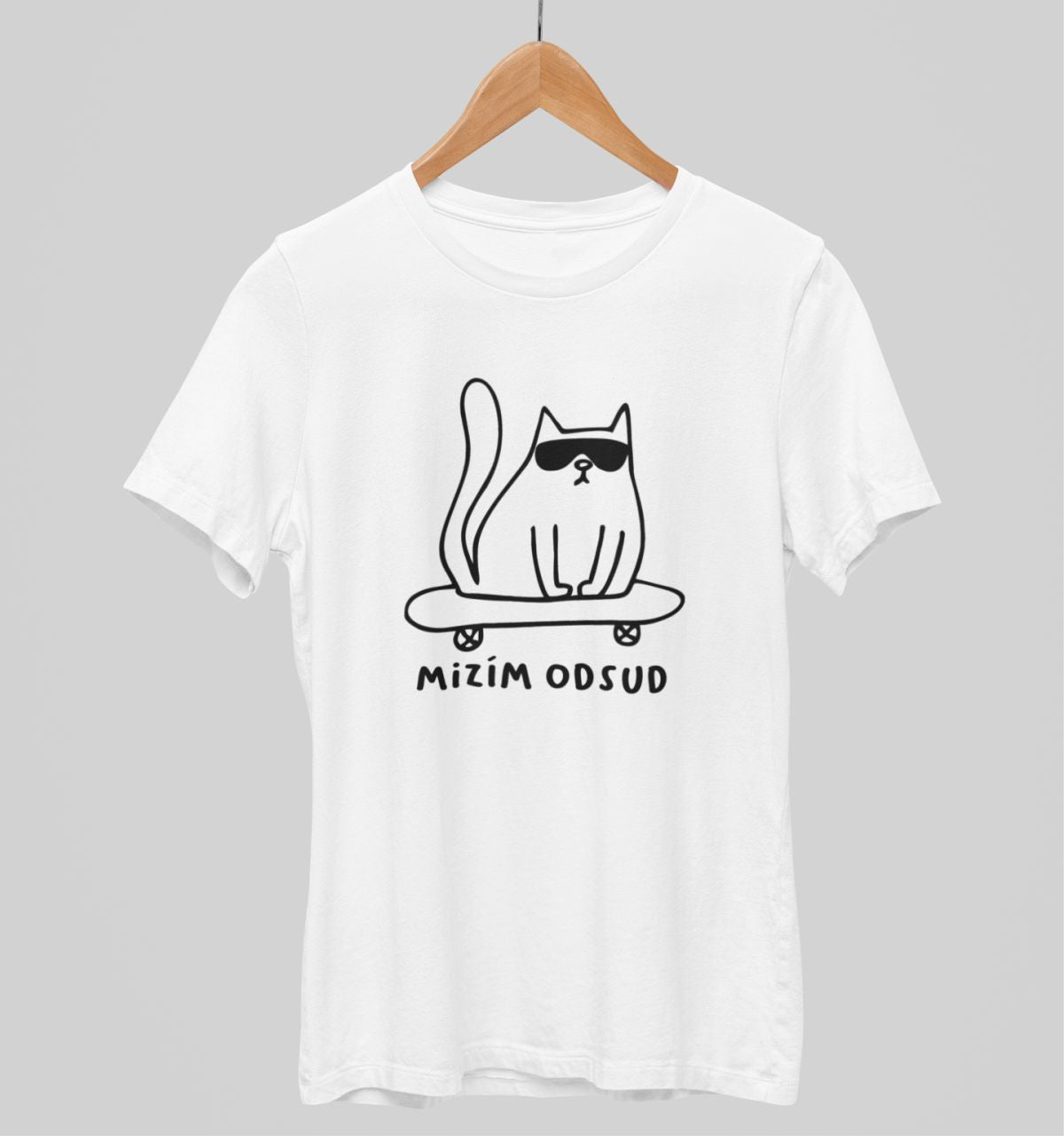 Bílé unisex tričko "Mizím odsud"