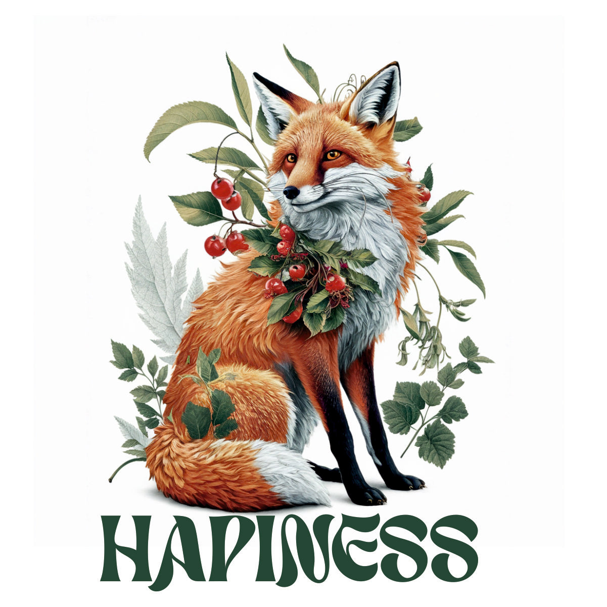 Weiße UNISEX T-Shirts mit Rückenaufdruck "Happiness"