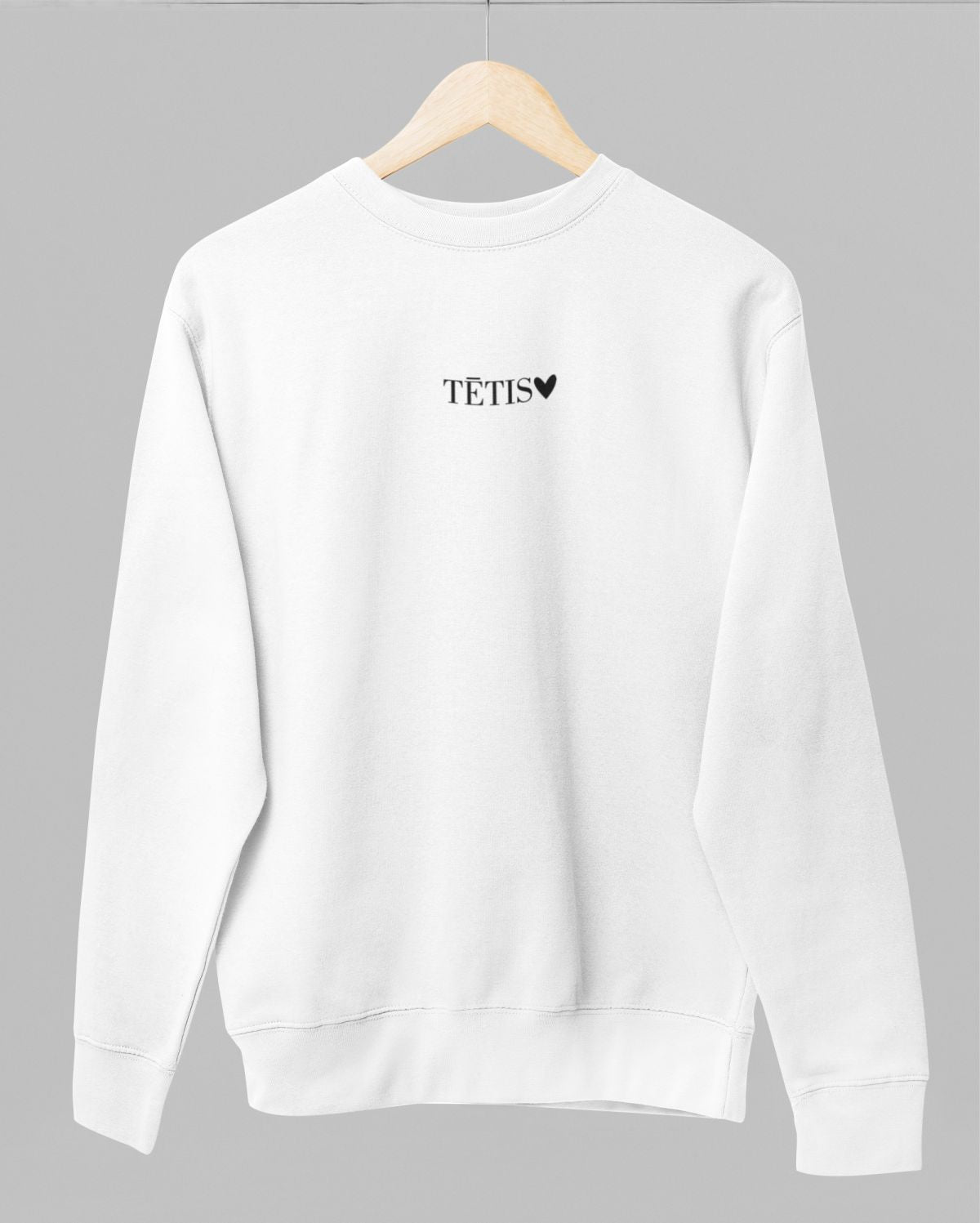 Balts UNISEX džemperis bez kapuces "Tētis ar sirsniņu"