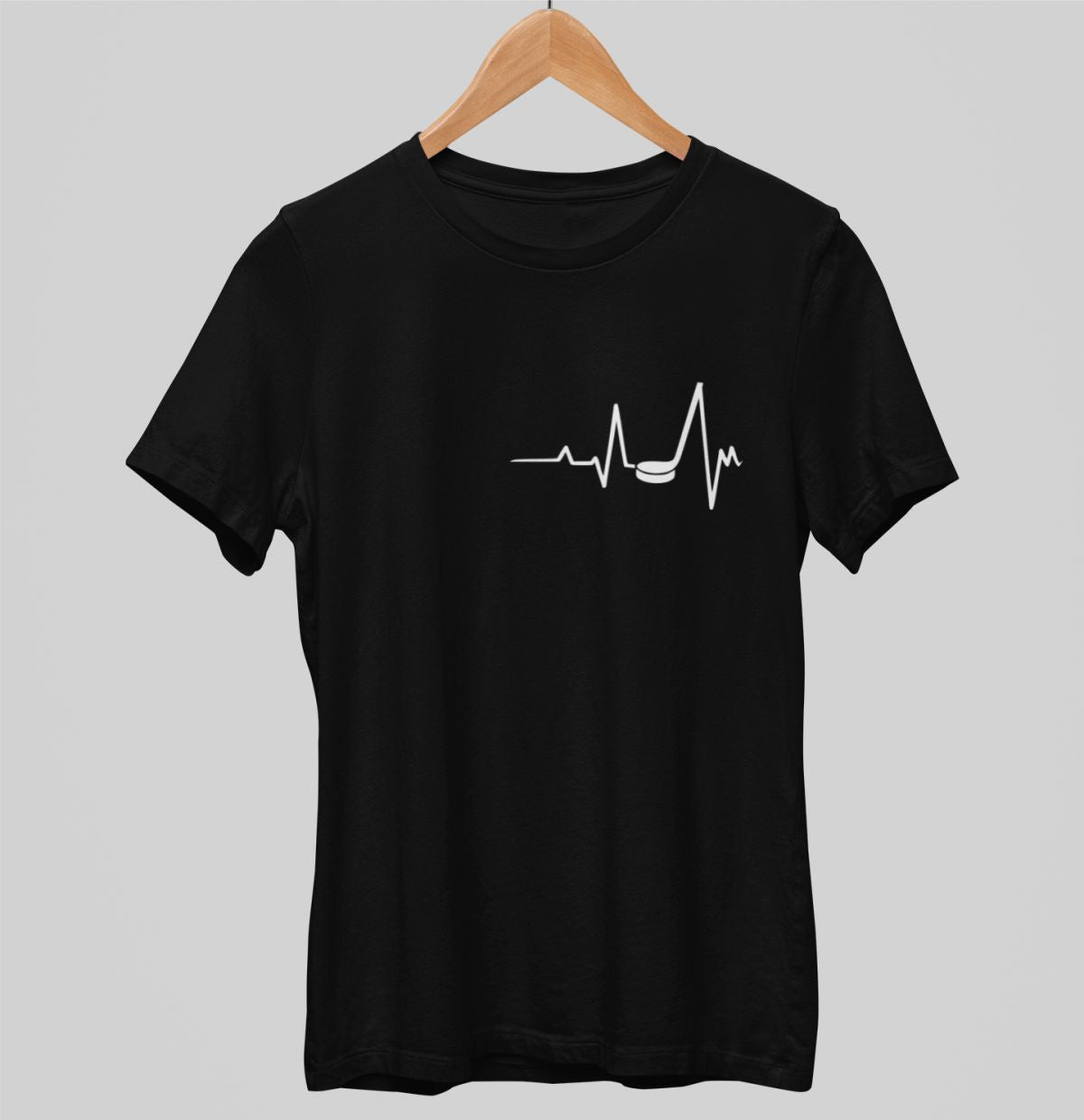 Melni unisex krekli "Sirdī hokejs"