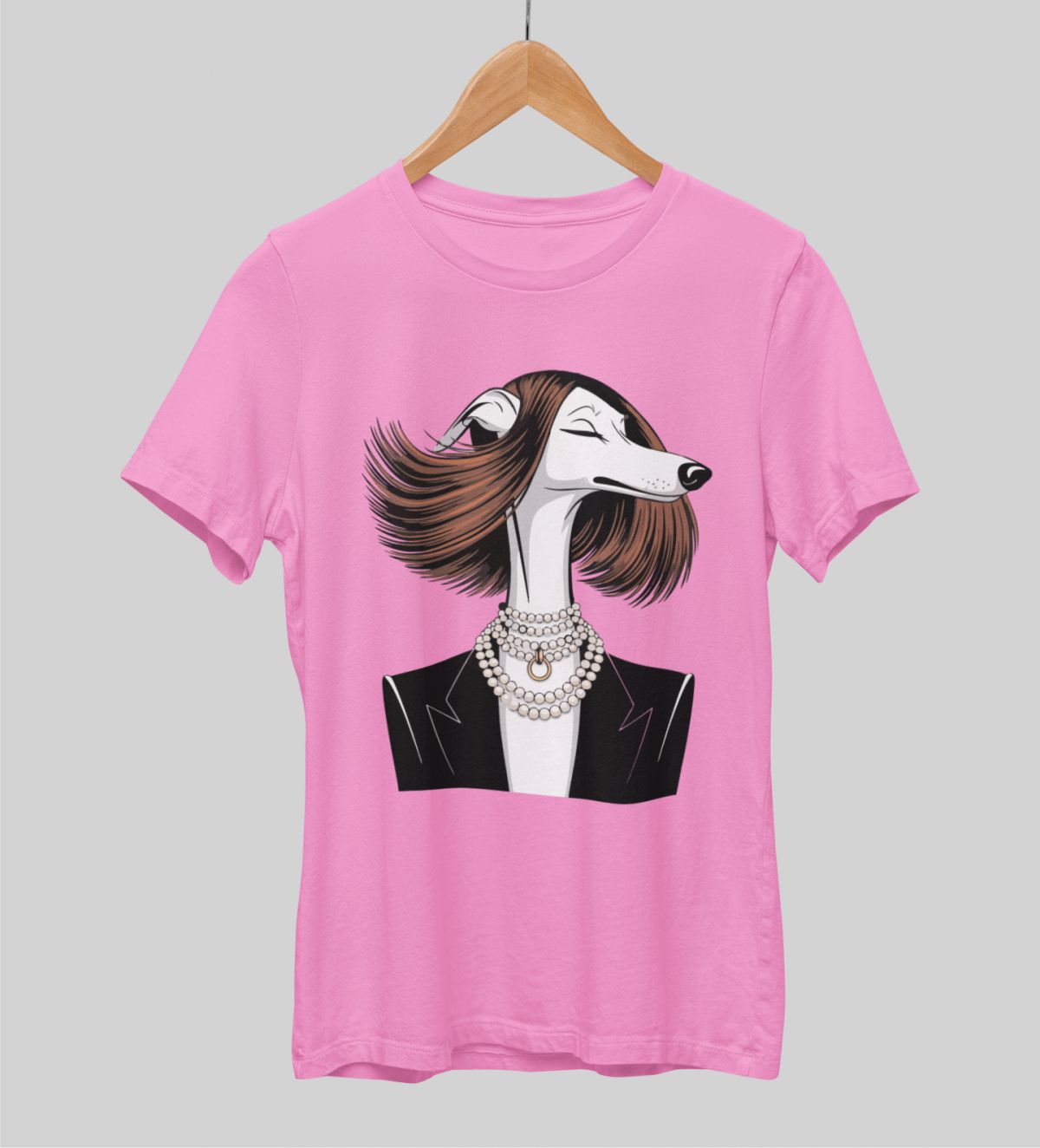 Růžové unisex tričko "Ušlechtilý pes"