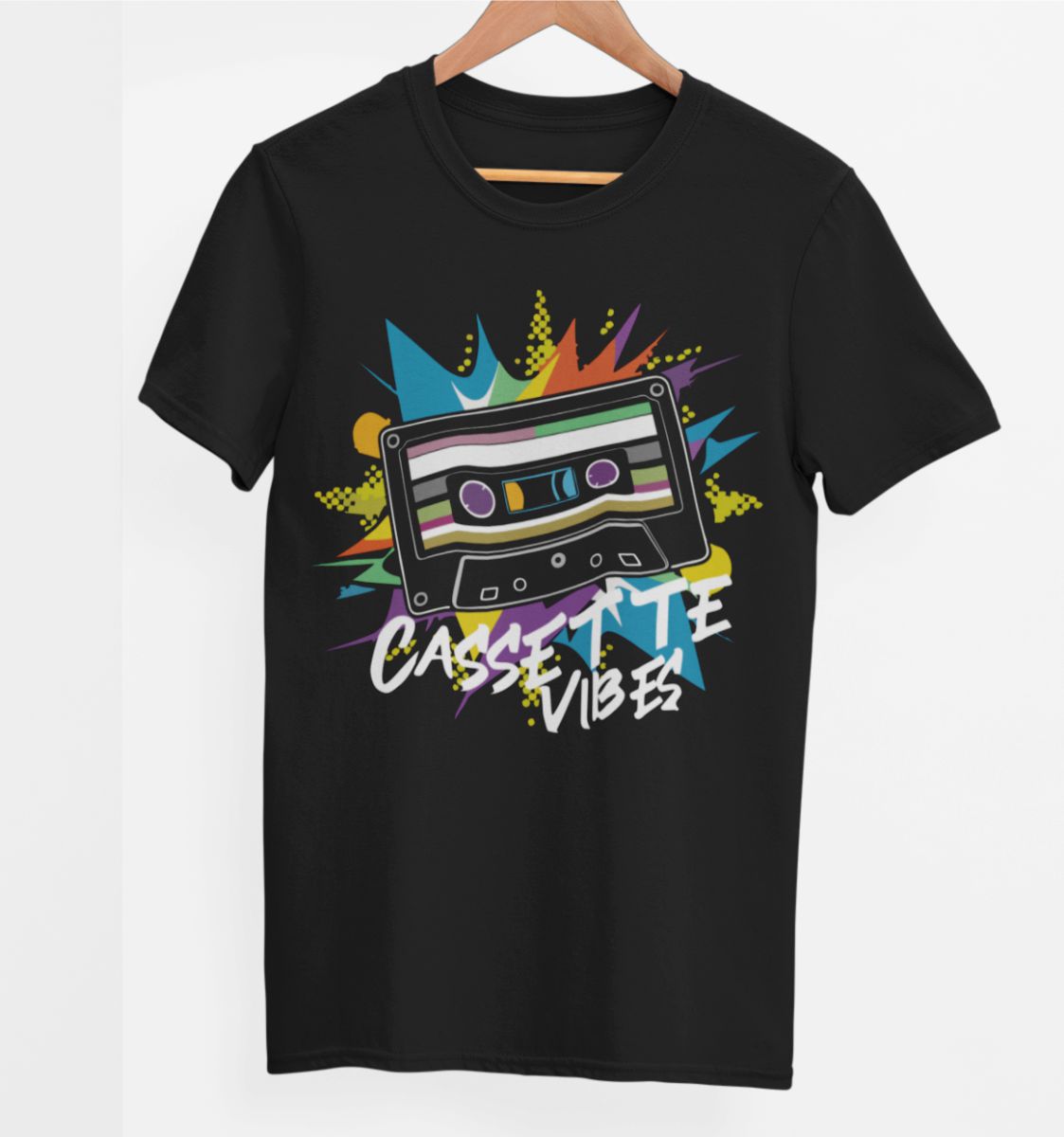 Svart UNISEX T-shirt ”Cassette vibes”
