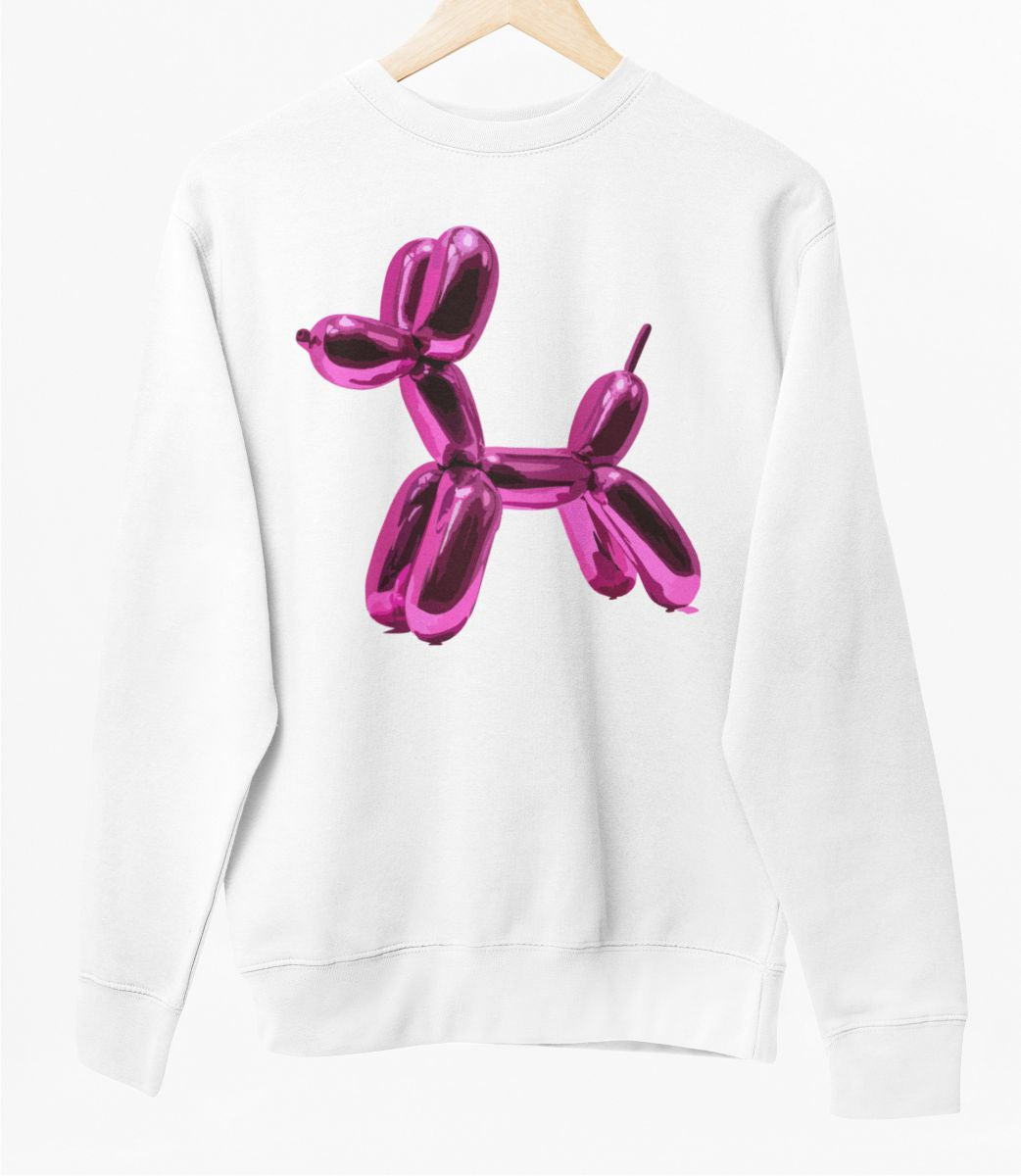 Weißer UNISEX Pullover "Metallischer Hund"