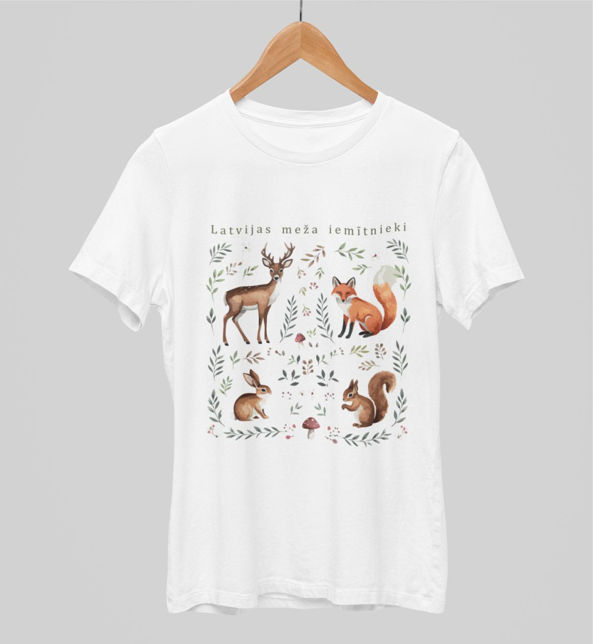 Balti UNISEX krekli "Meža iemītnieki"